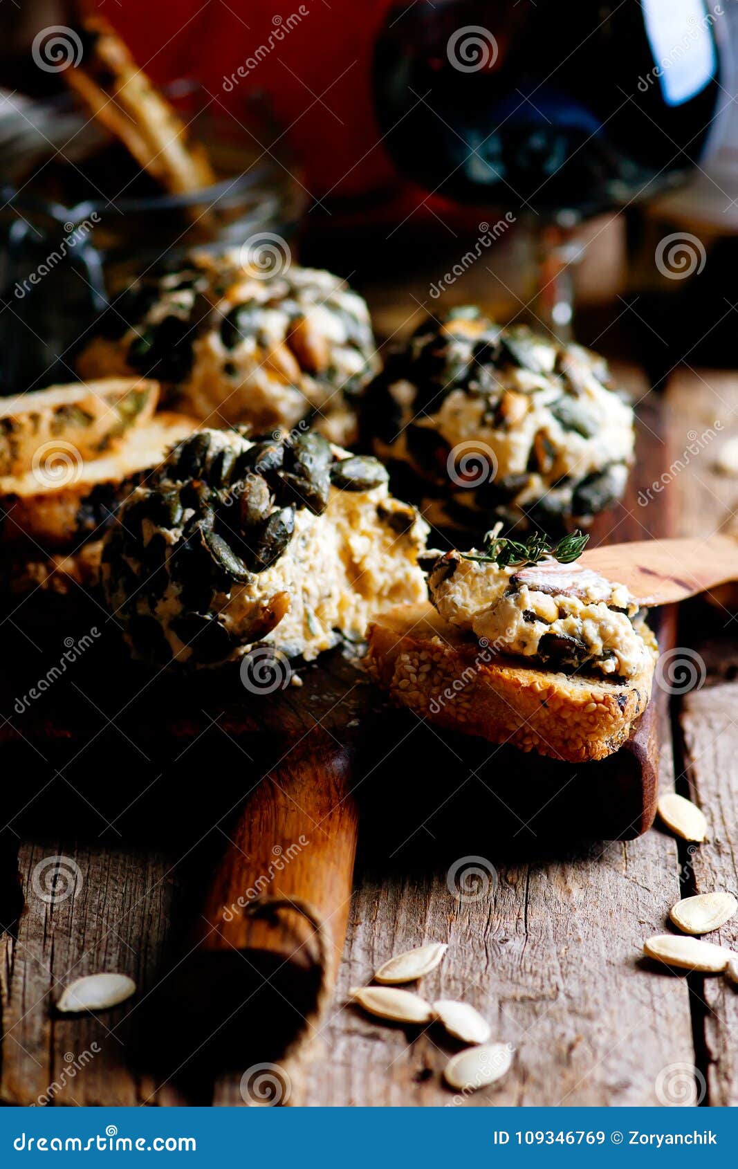 Pumpkin Herb Cheese Ball.selective Focus Stock Image - Image of cheese ...