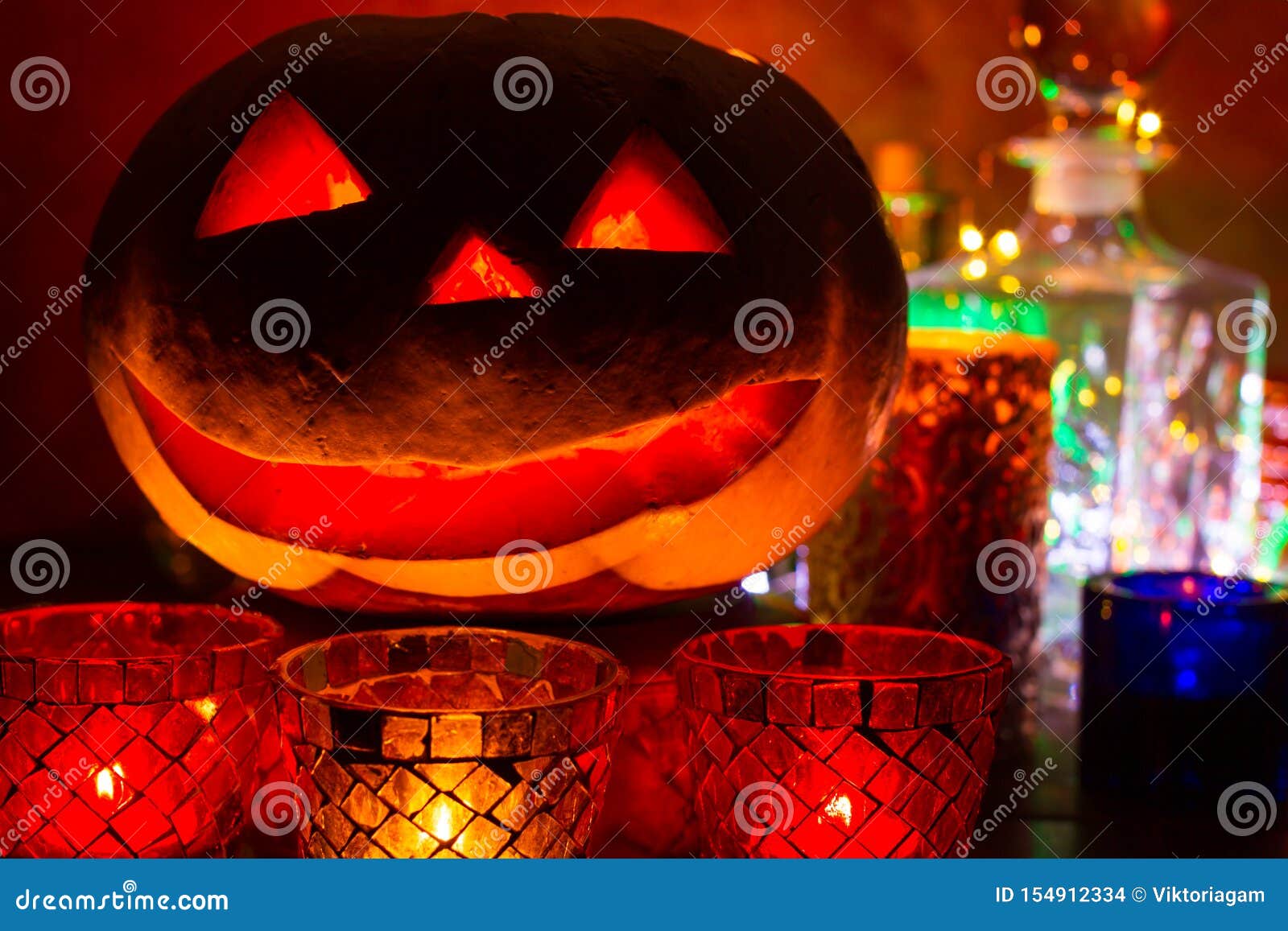 Pumpkin Lantern for Halloween, Jack-lantern, Night Lamp for the Holiday ...