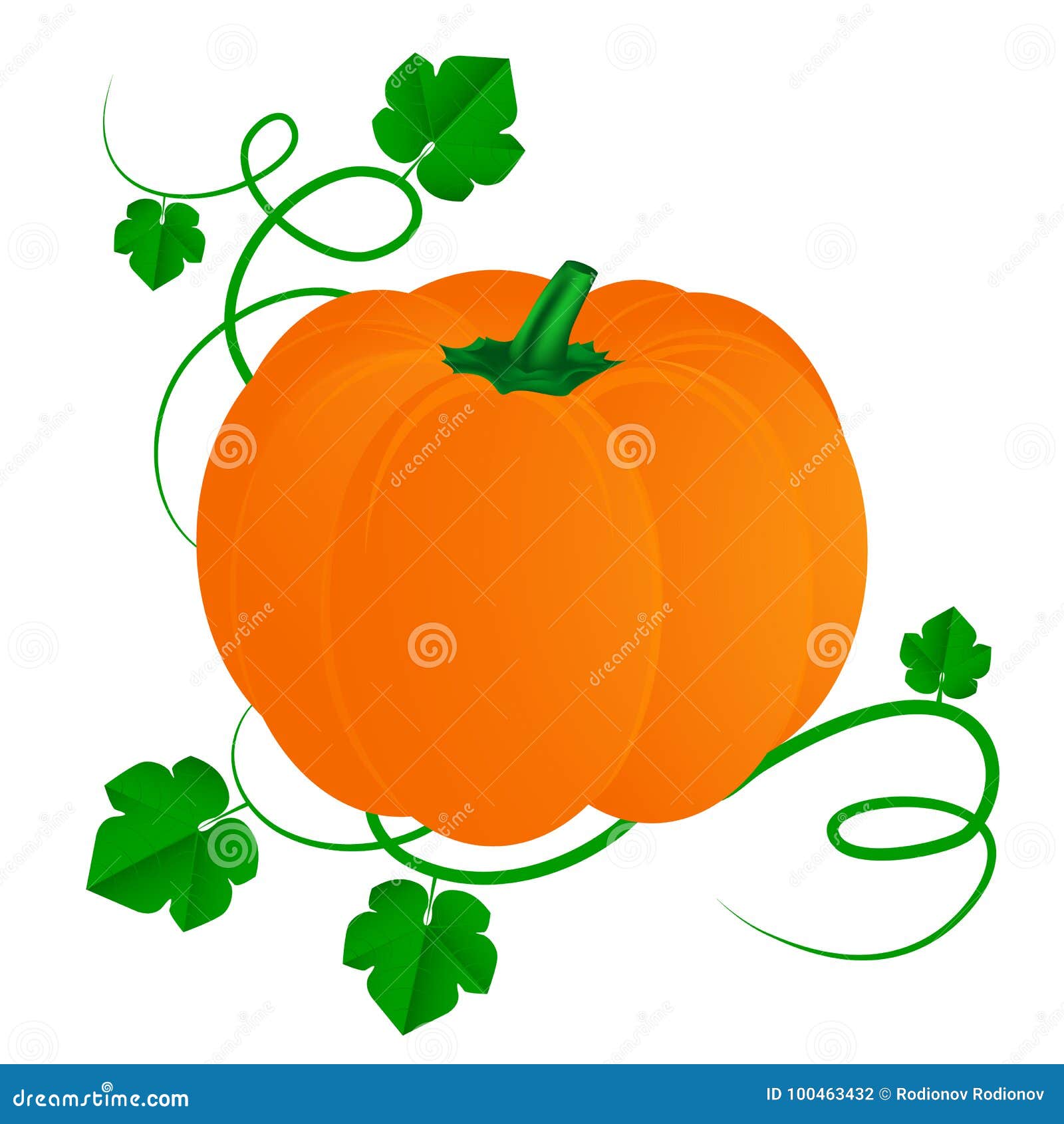 Pumpkin with Leaves for Halloween Stock Vector Illustration of icon