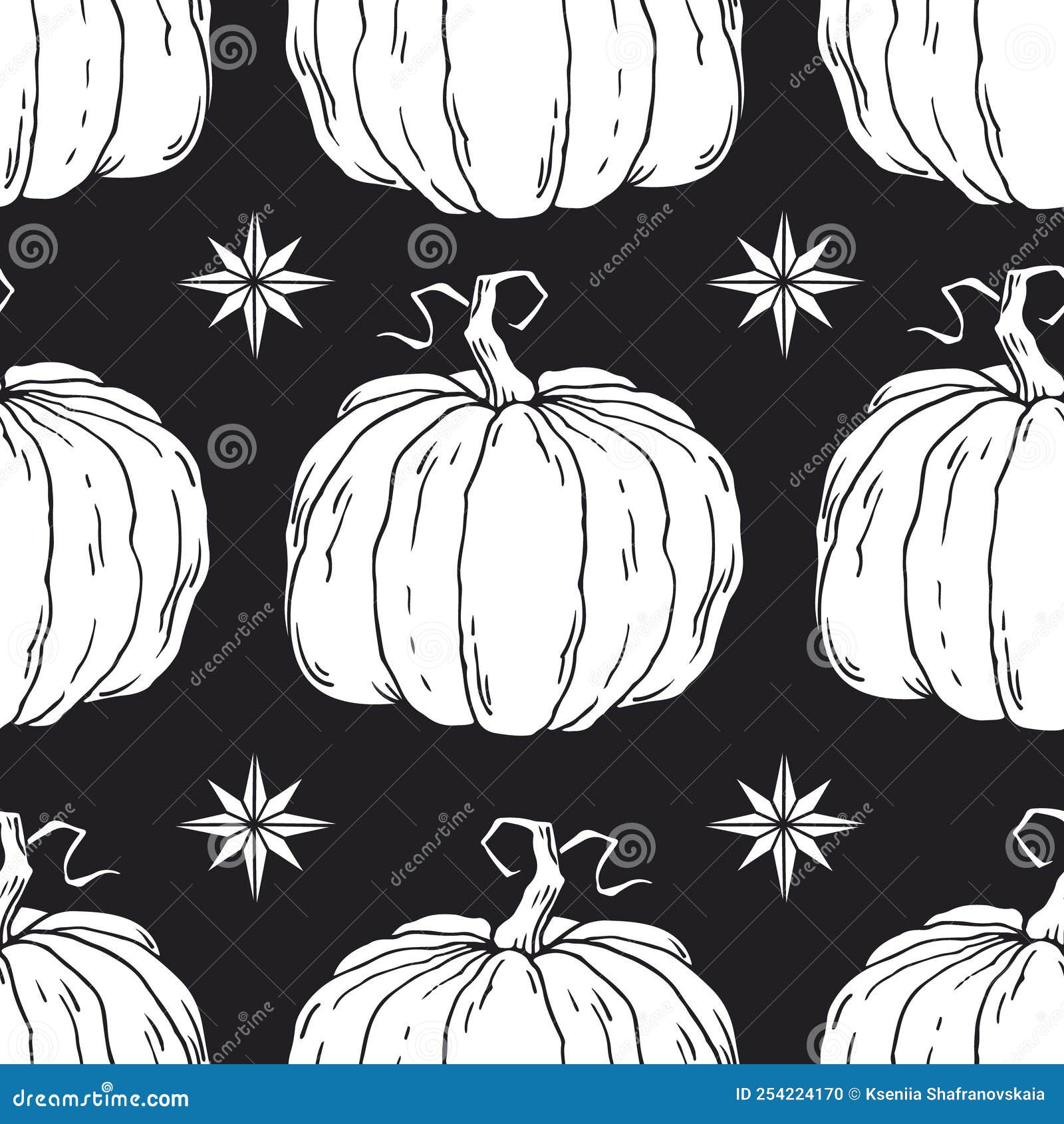 Pumpkin Linen Sketch Vector Seamless Pattern Stock Vector pumpkin-linen-sketch-vector-seamless-pattern-stock-vector