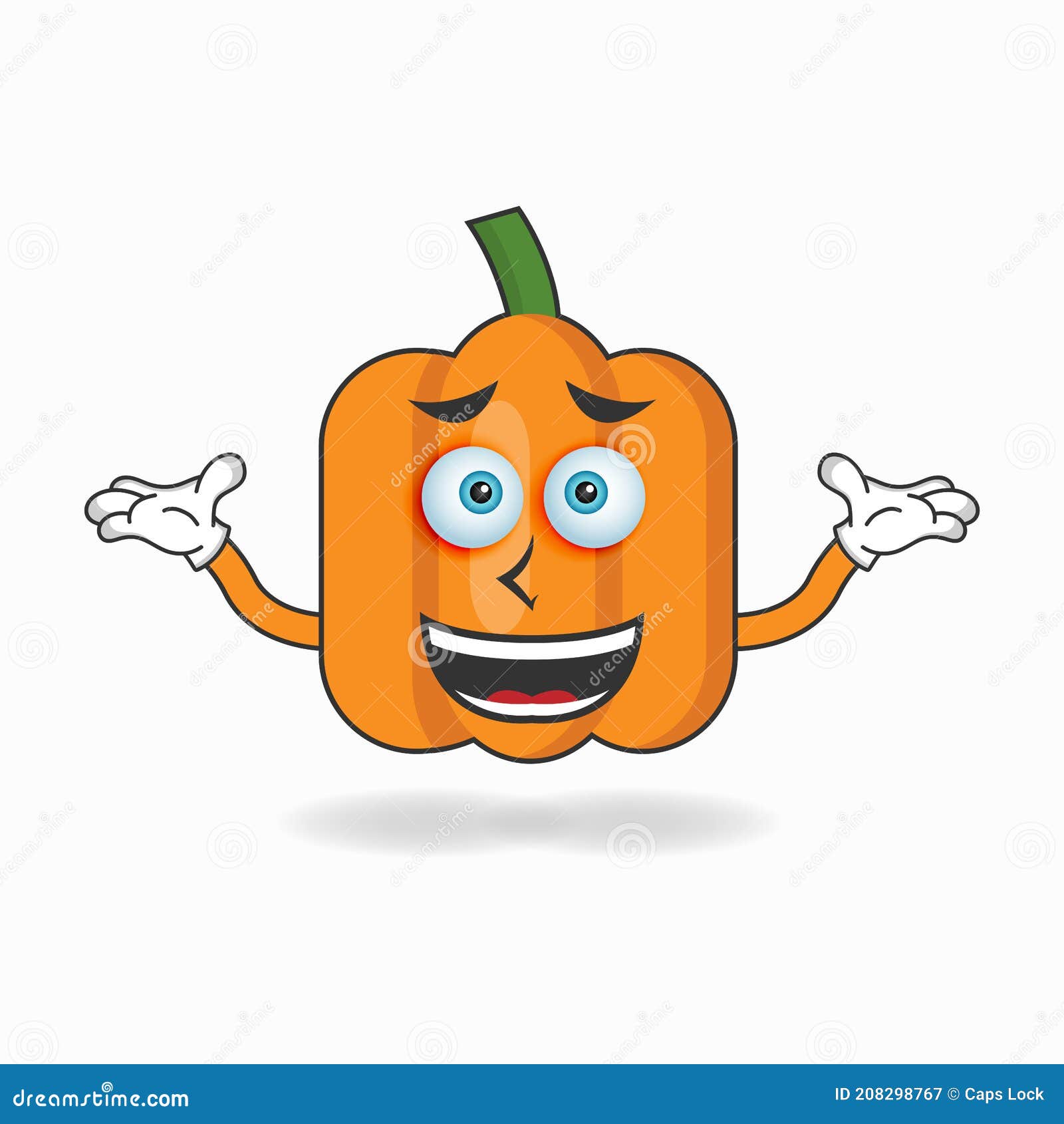 Pumpkin Mascot Character with a Confused Expression. Vector