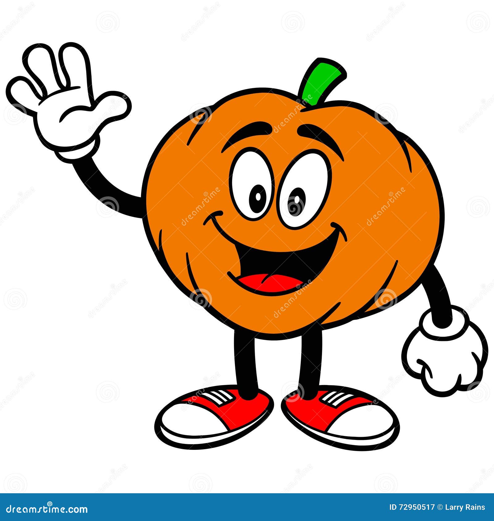 Waving Pumpkin Cartoon Character Cartoondealer 17058619 Waving Pumpkin Cartoon Character Cartoondealer 17058619