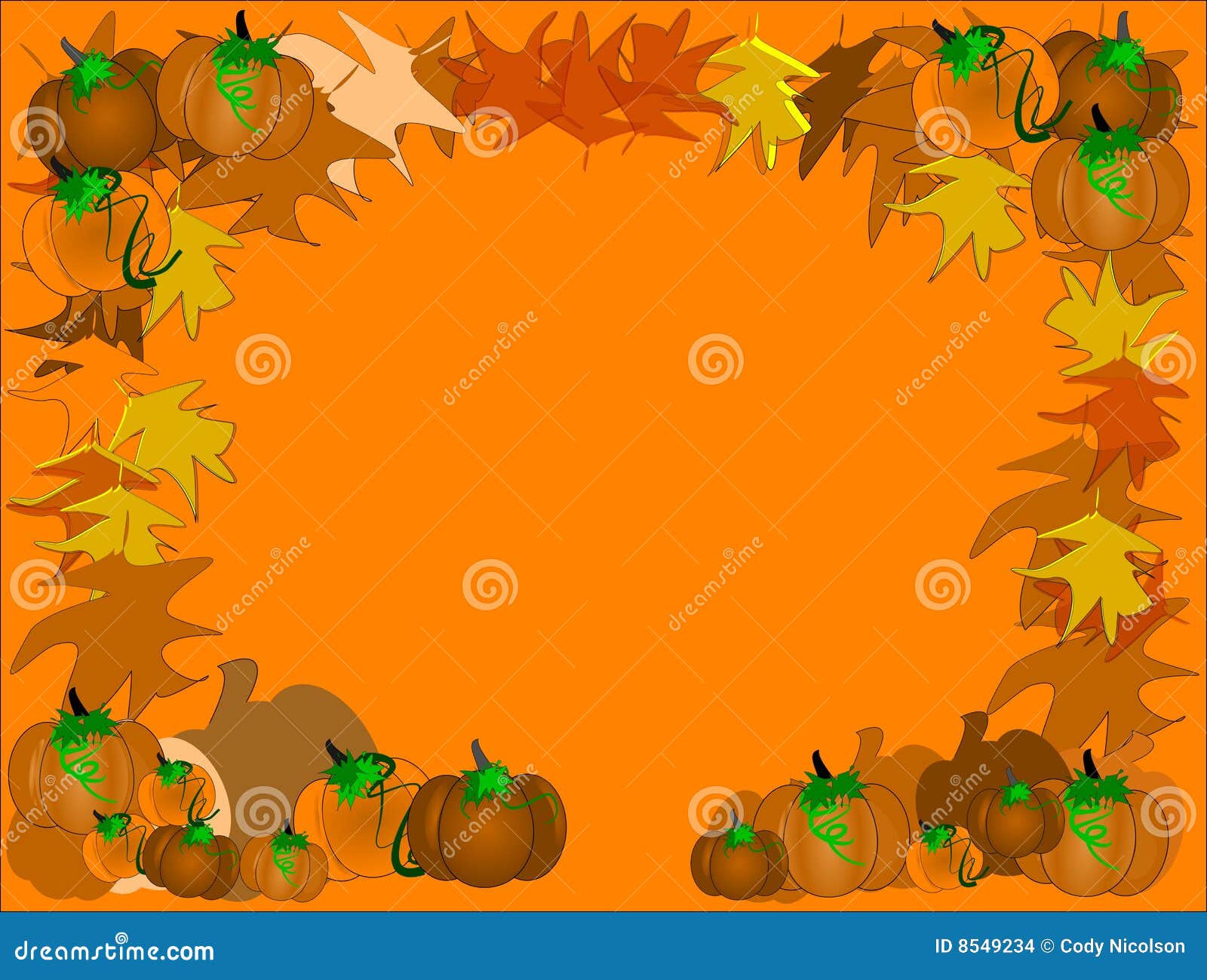 Pumpkin patch background stock illustration. Illustration of border