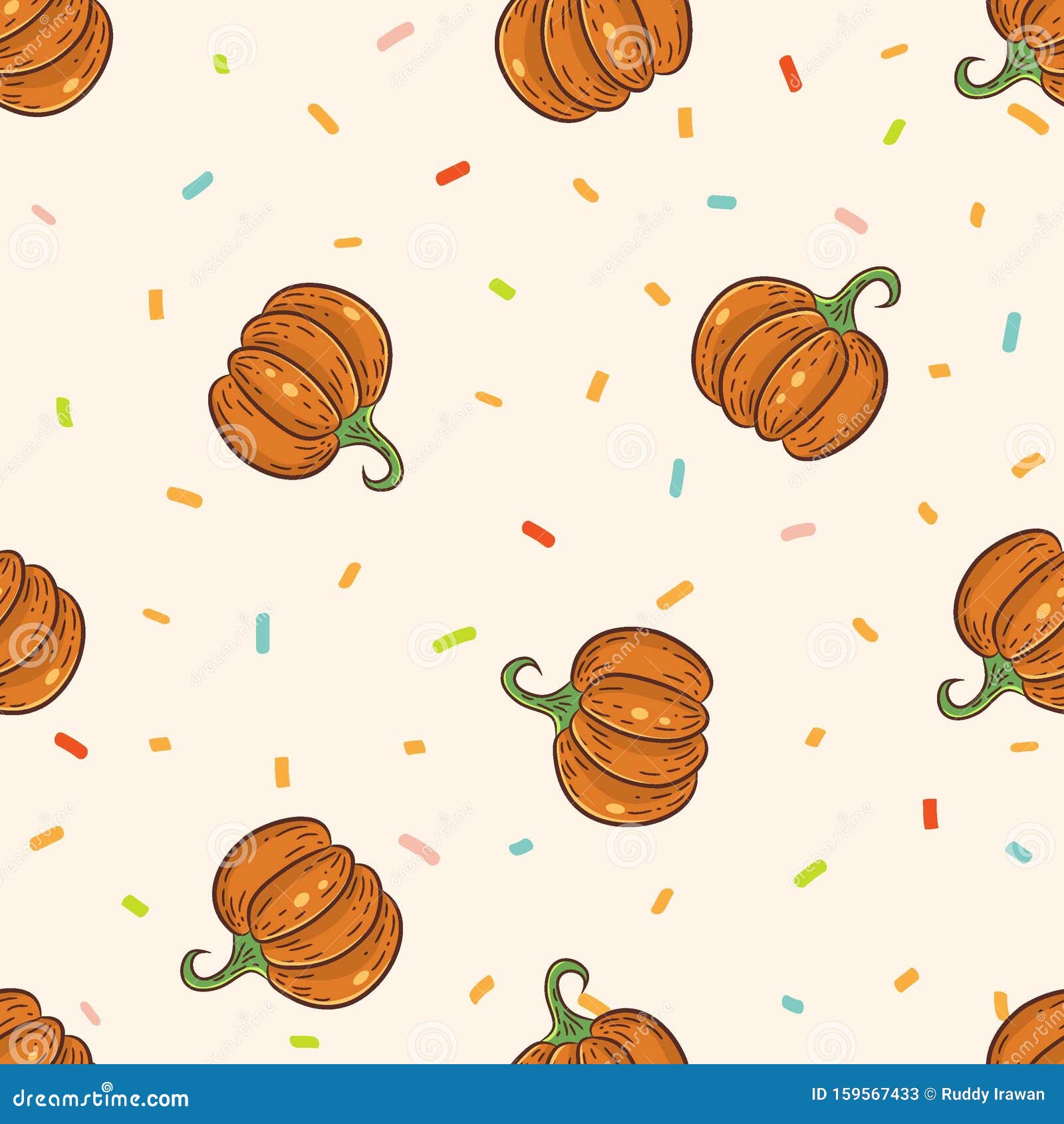 Pumpkin pattern vector stock vector. Illustration of decorative 159567433