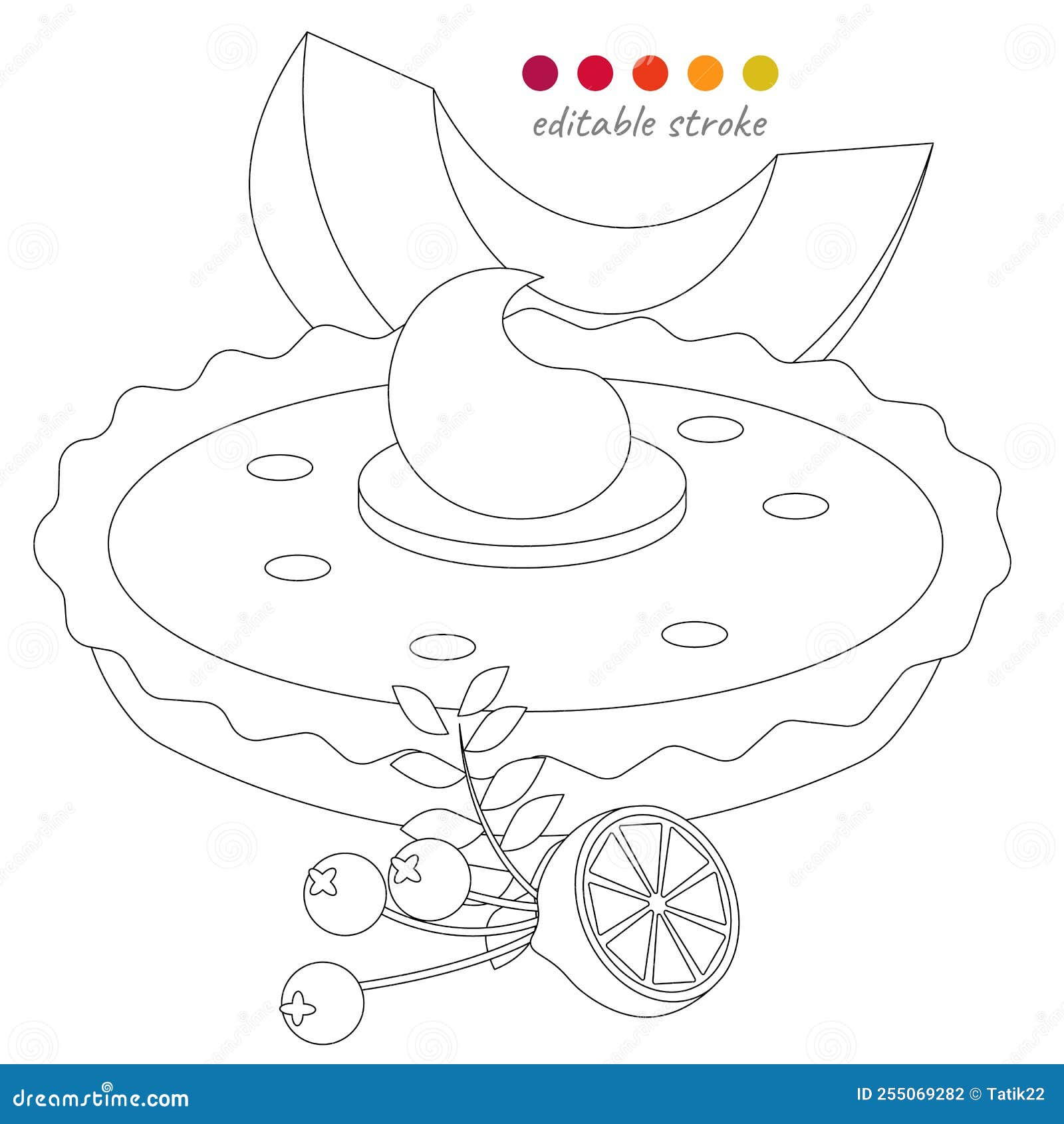 Pumpkin Pie and Lemon. Autumn Collection Stock Vector Illustration of