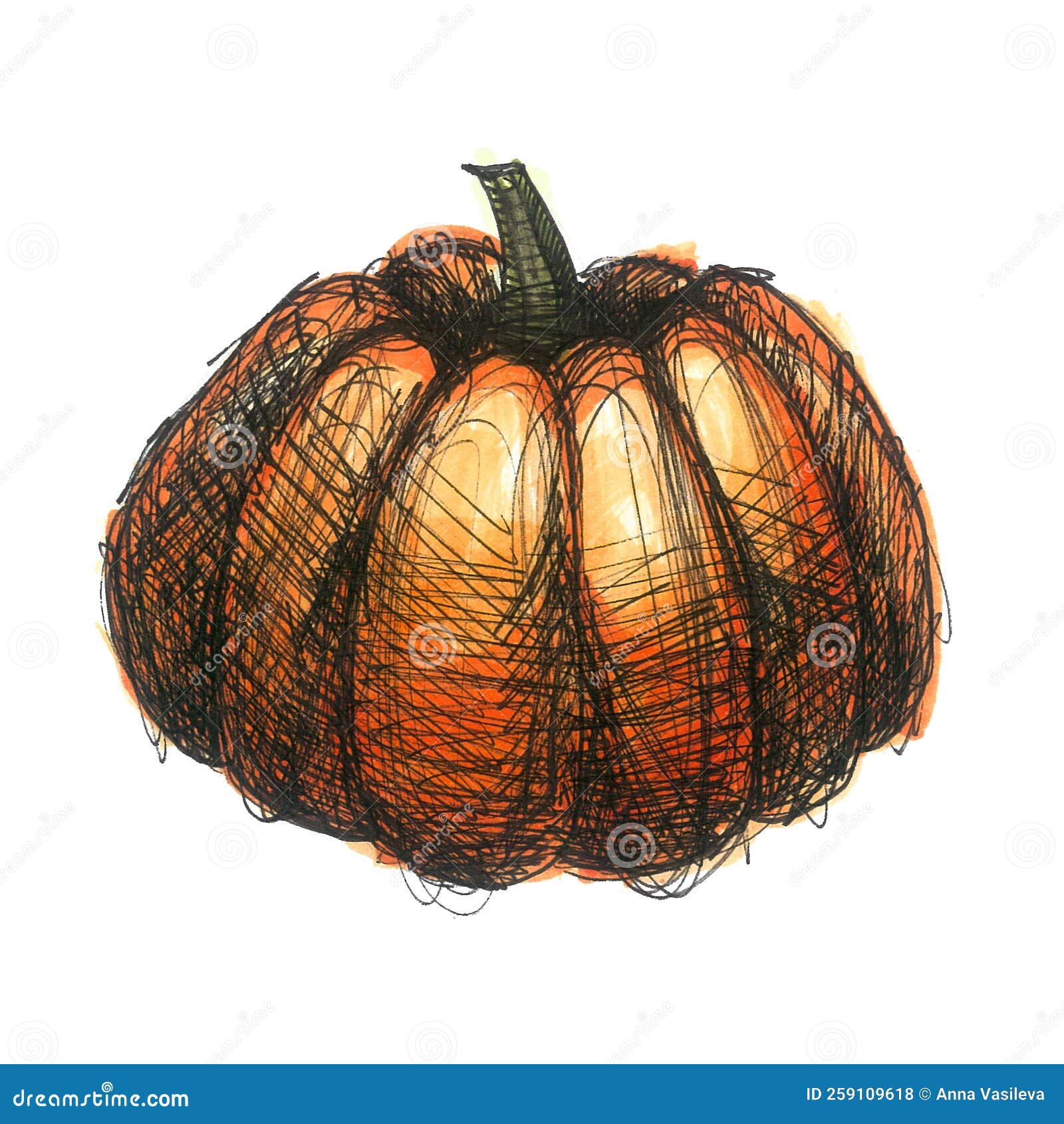 Pumpkin Marker Drawing  Pumpkin drawing, Pumpkin illustration