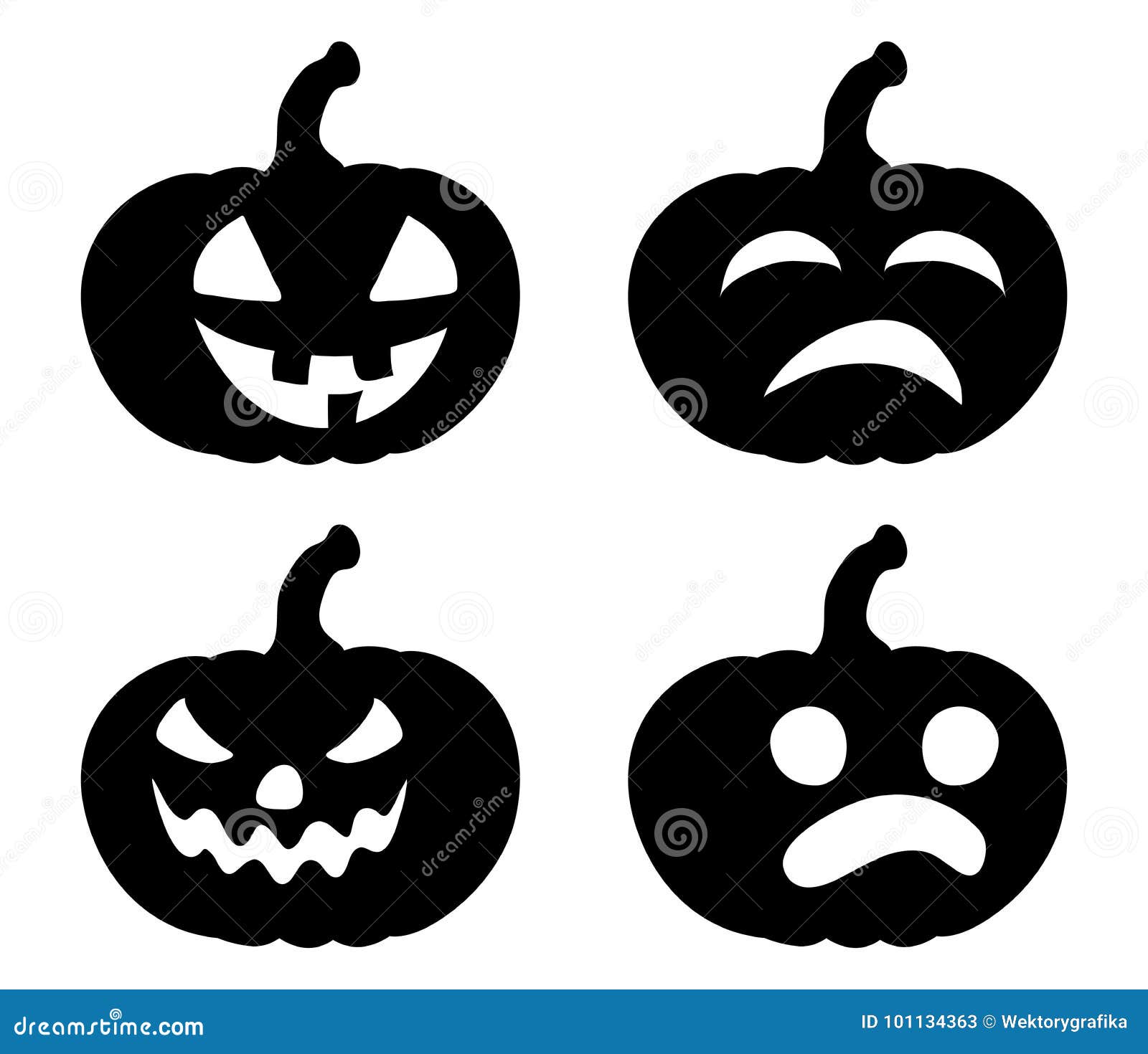 Download Pumpkin Smile Silhouette Set Vector Symbol Icon Design ...