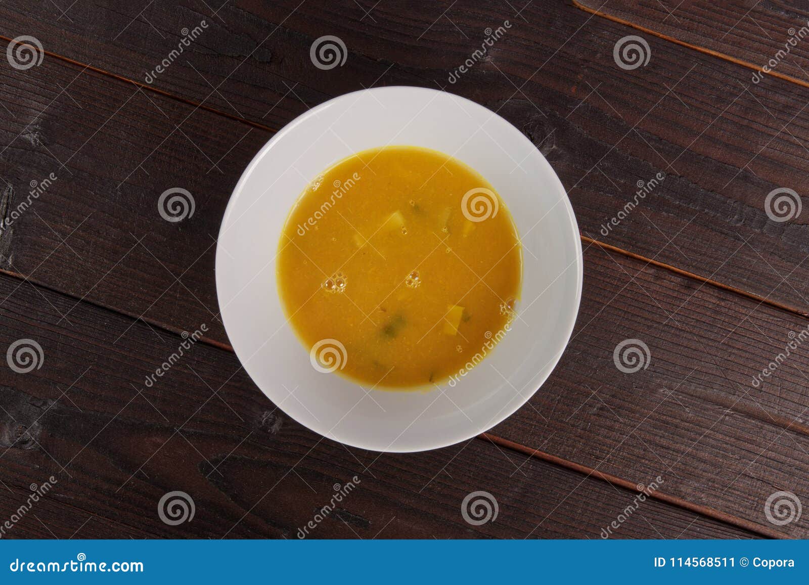 Pumpkin Soup with Leek on a Table Stock Image Image of organic, fresh