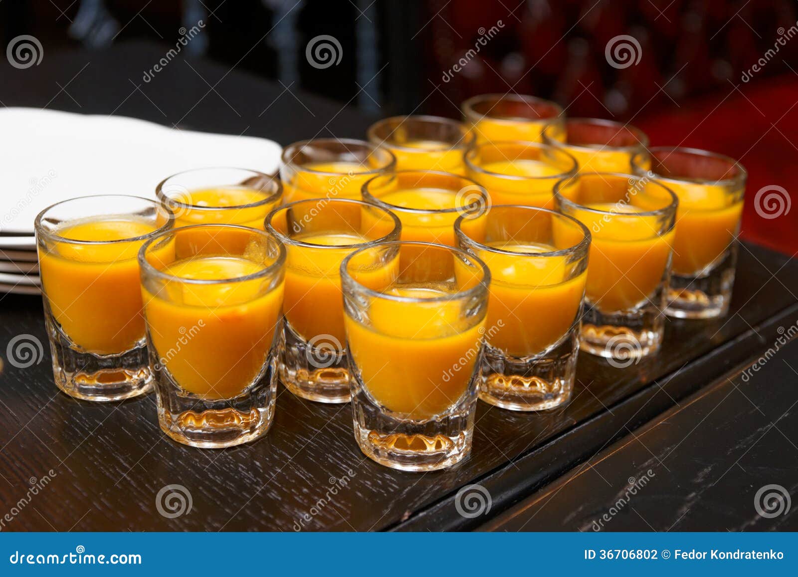 Pumpkin Soup in Shot Glasses Stock Photo Image of refreshment