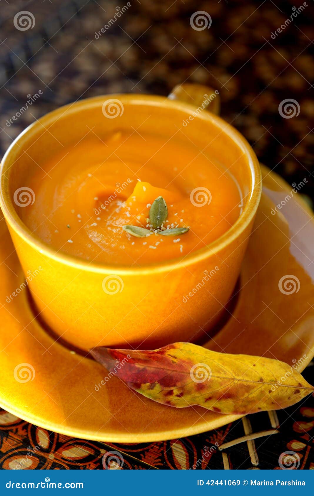 Pumpkin soup stock image. Image of dietary, orange, brown 42441069