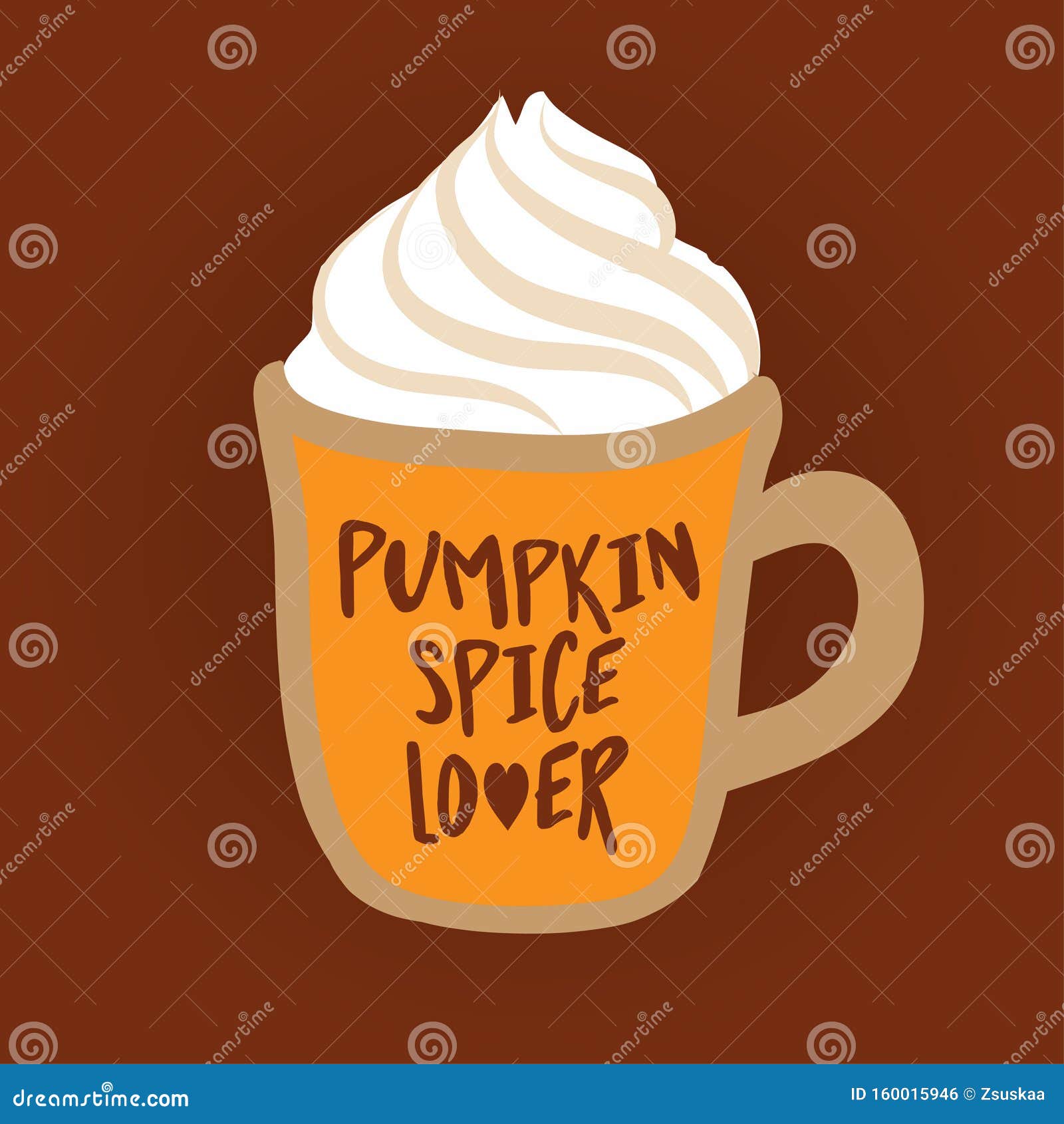 Pumpkin Spice Latte. Hand Drawn Vector Illustration Stock Vector