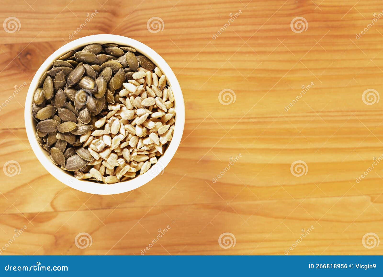 Pumpkin and Sunflower Seeds in Bowl Stock Photo Image of snack, food