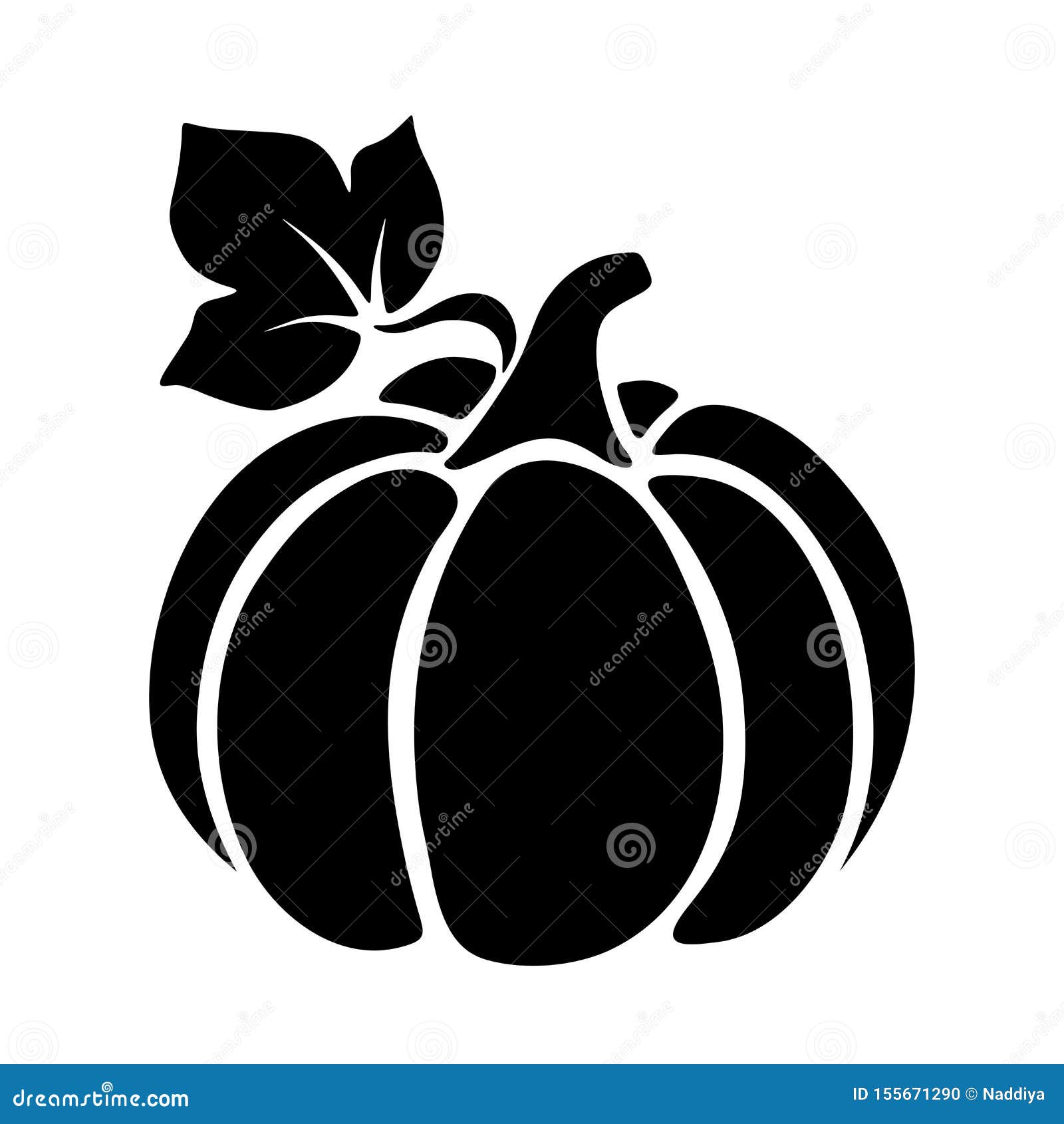 Download Pumpkin. Vector Black Silhouette. Stock Vector - Illustration of food, ripe: 155671290