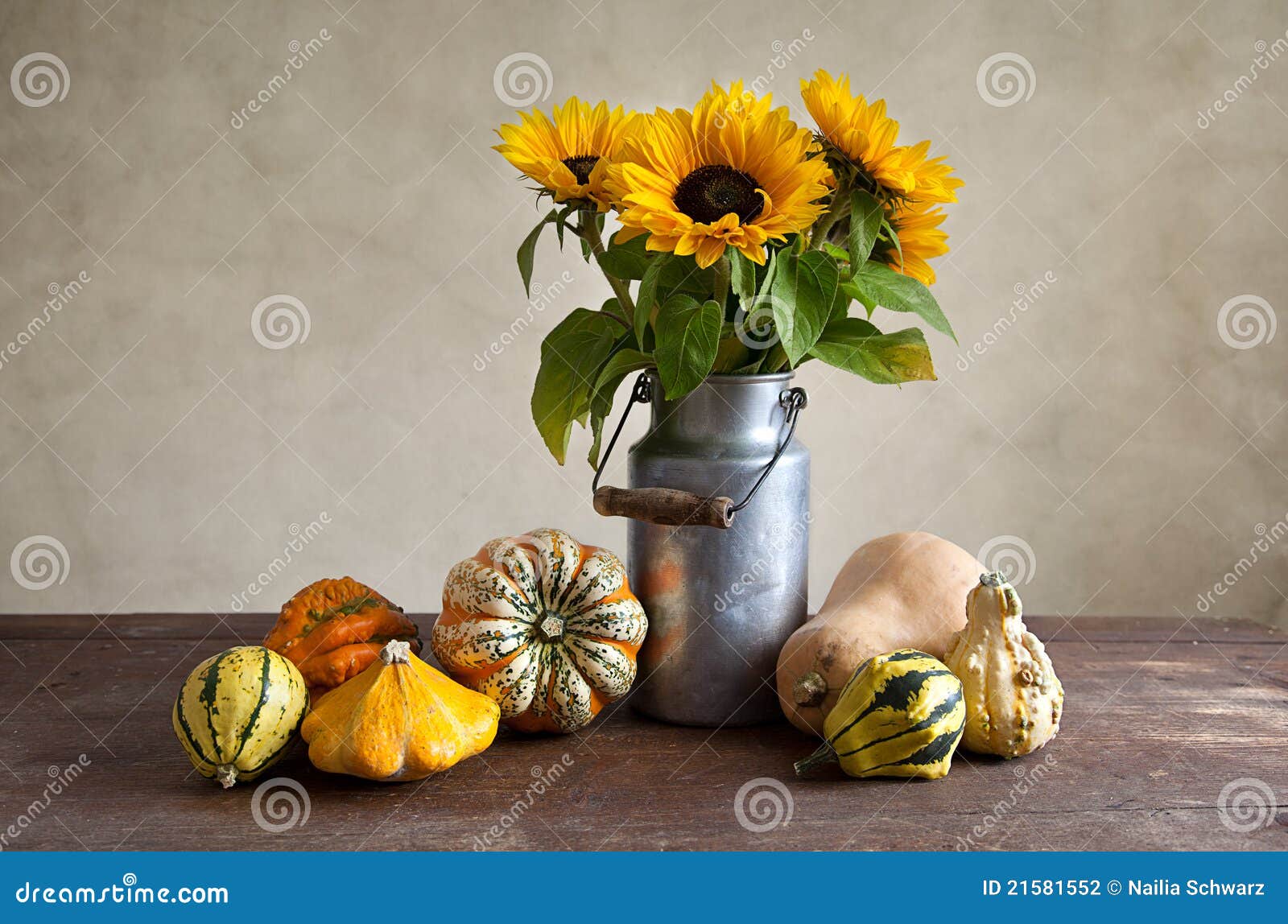 Pumpkins and Sunflowers stock photo. Image of edible 21581552