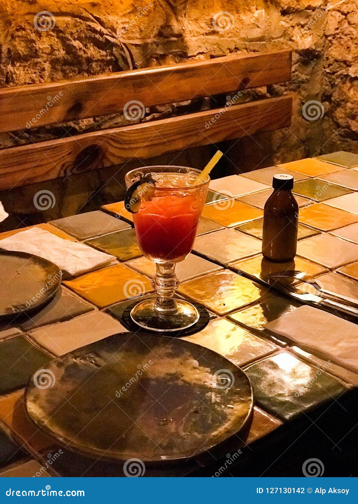 Punch Cocktail with Puppet at Restaurant. Stock Photo Image of fresh