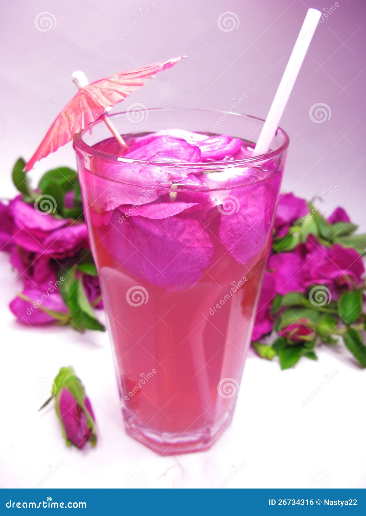 Punch Cocktail Tea Drink with Wild Rose Stock Photo Image of green