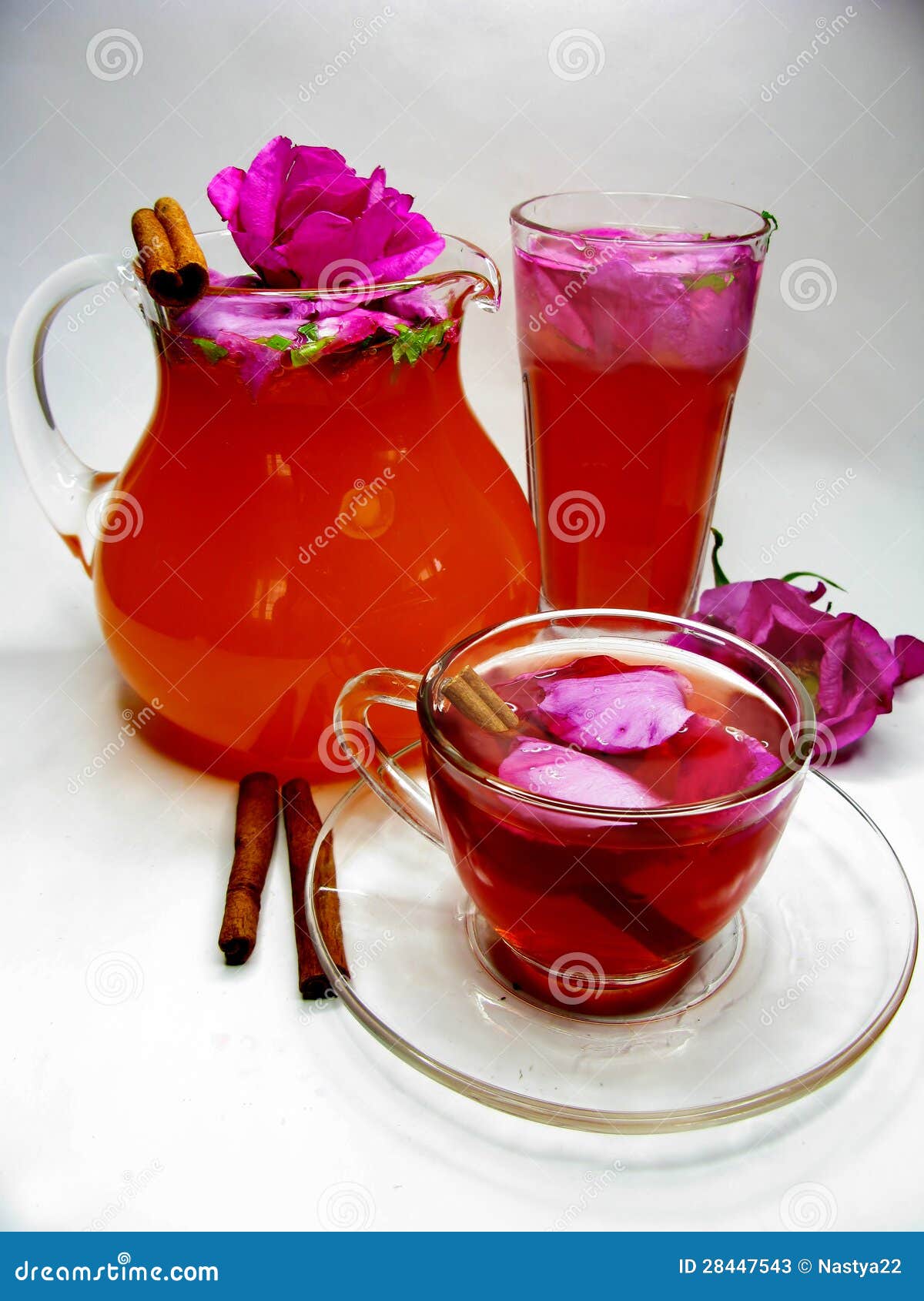 Punch Cocktail Tea Drink with Wild Rose Stock Image Image of beverage