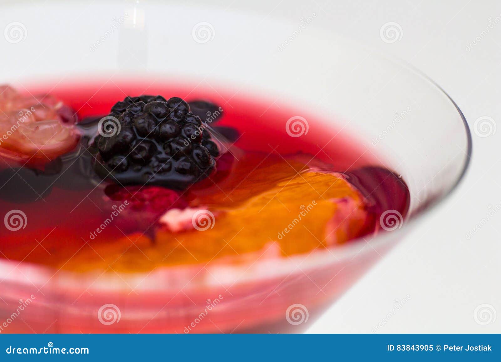 Punch Drink Sangria with Berries and Orange Stock Image Image of