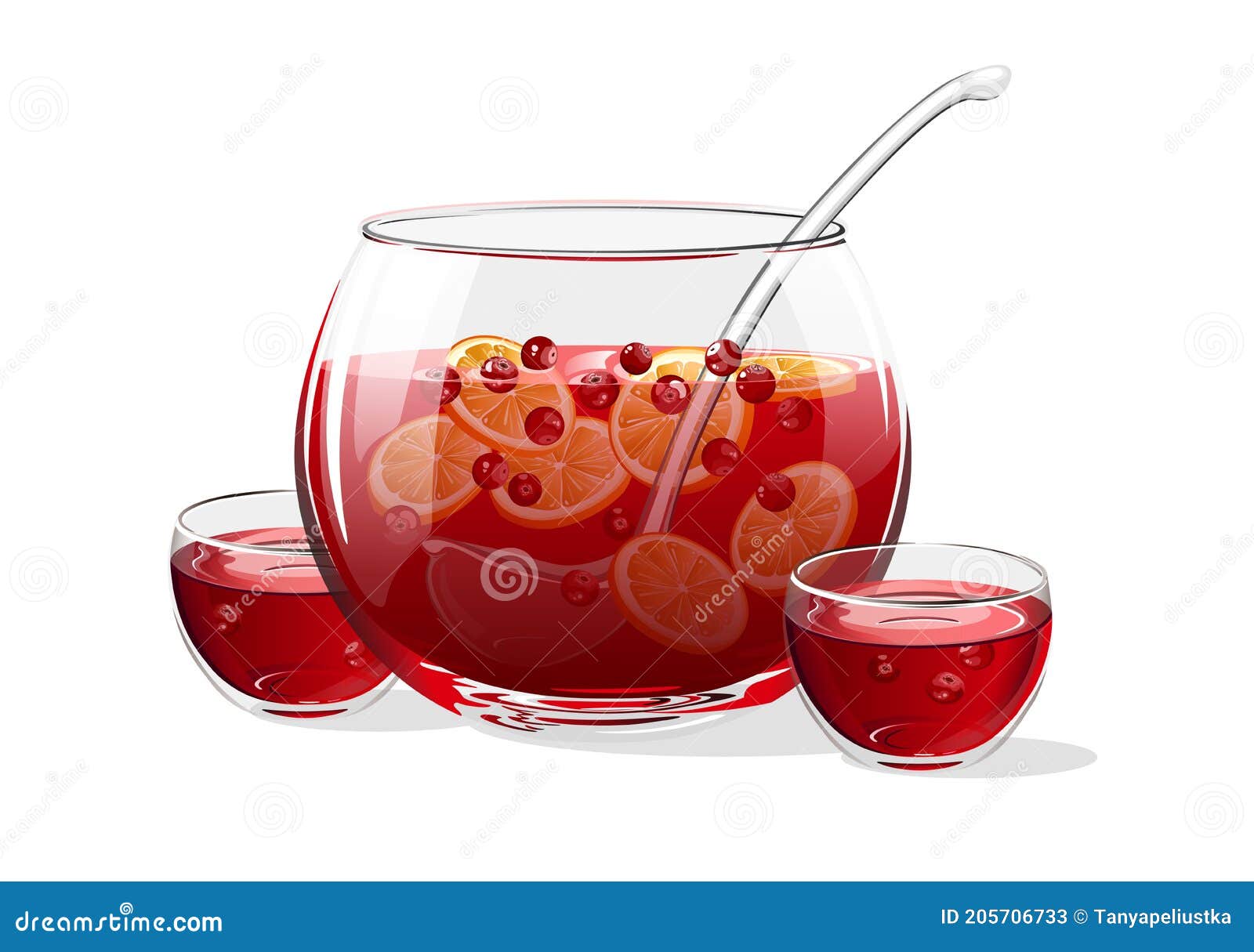 punch in glass bowl.  .