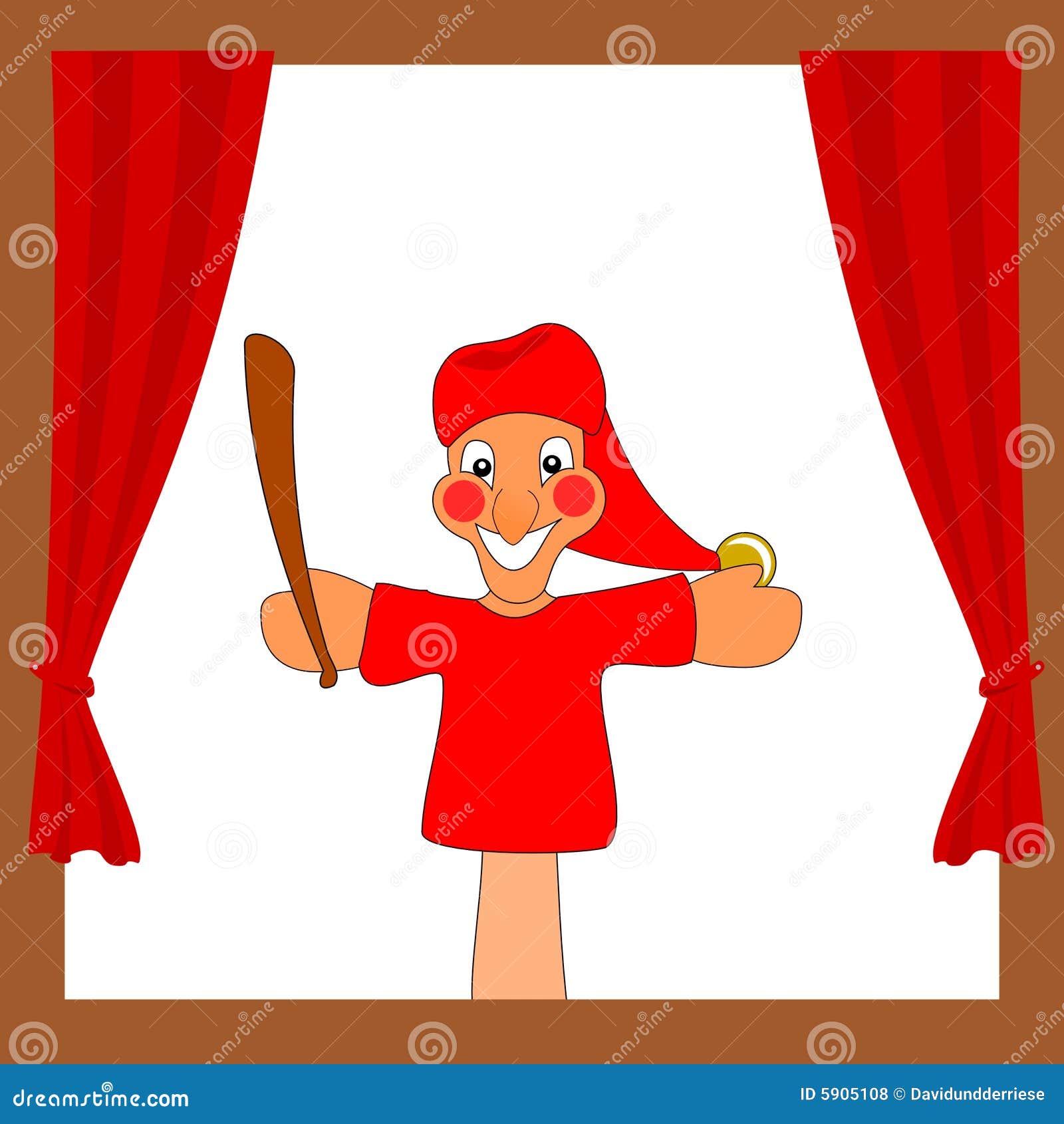 Punch And Judy Booth Brown Stock Illustration - Download Image Now