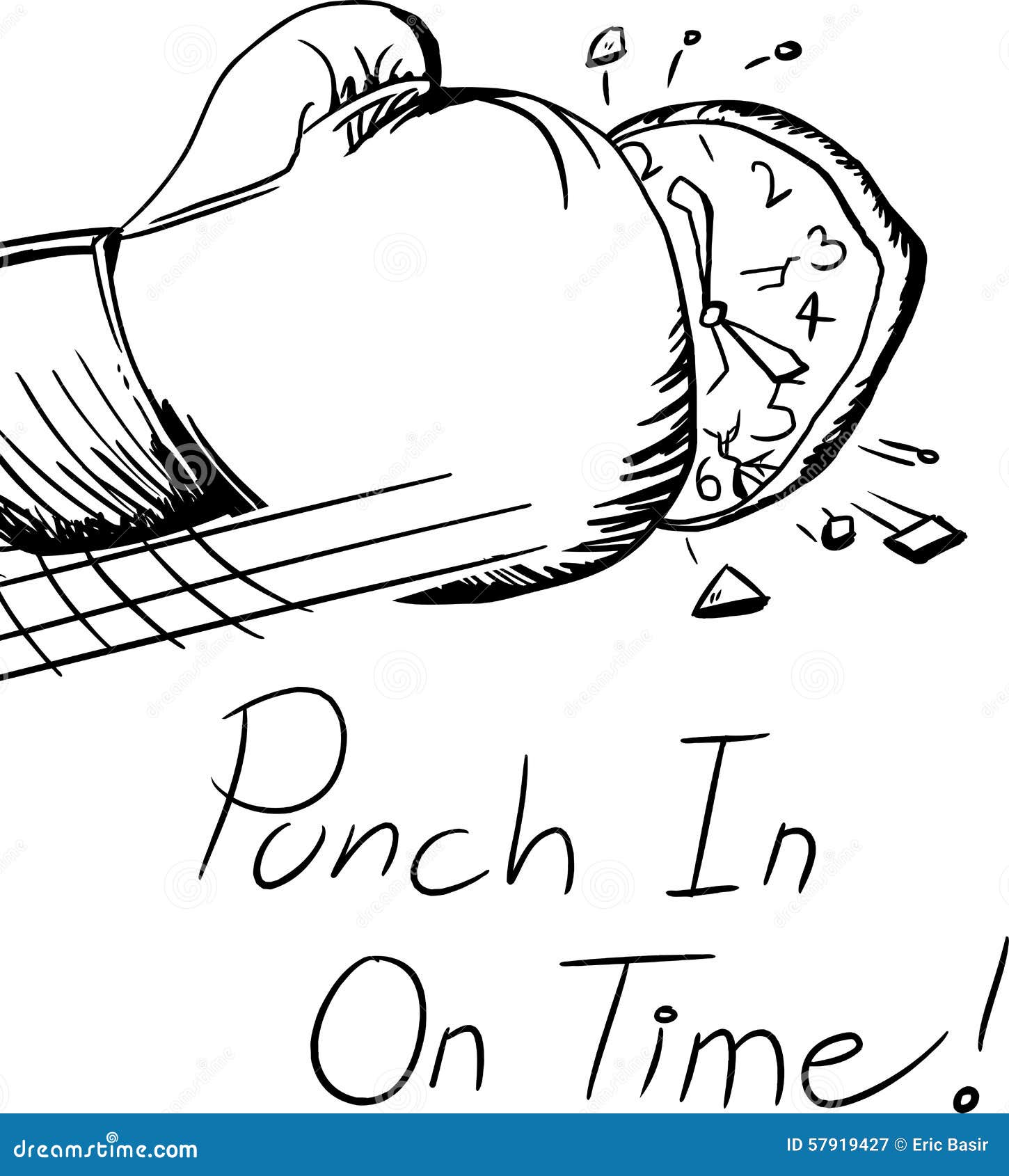 Punch in on Time stock illustration. Illustration of hand 57919427