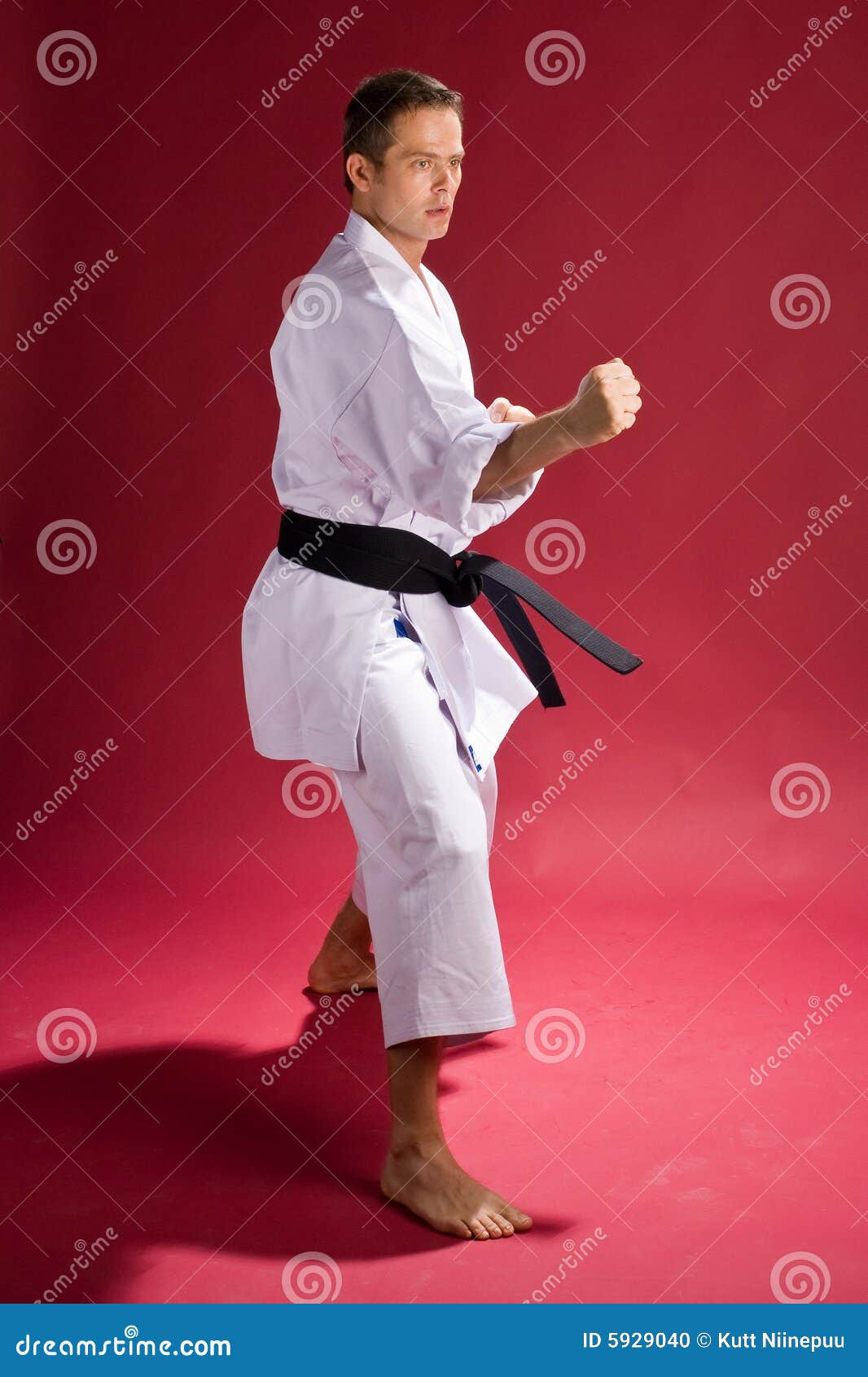 Punching karate fighter stock photo. Image of level, attack - 5929040