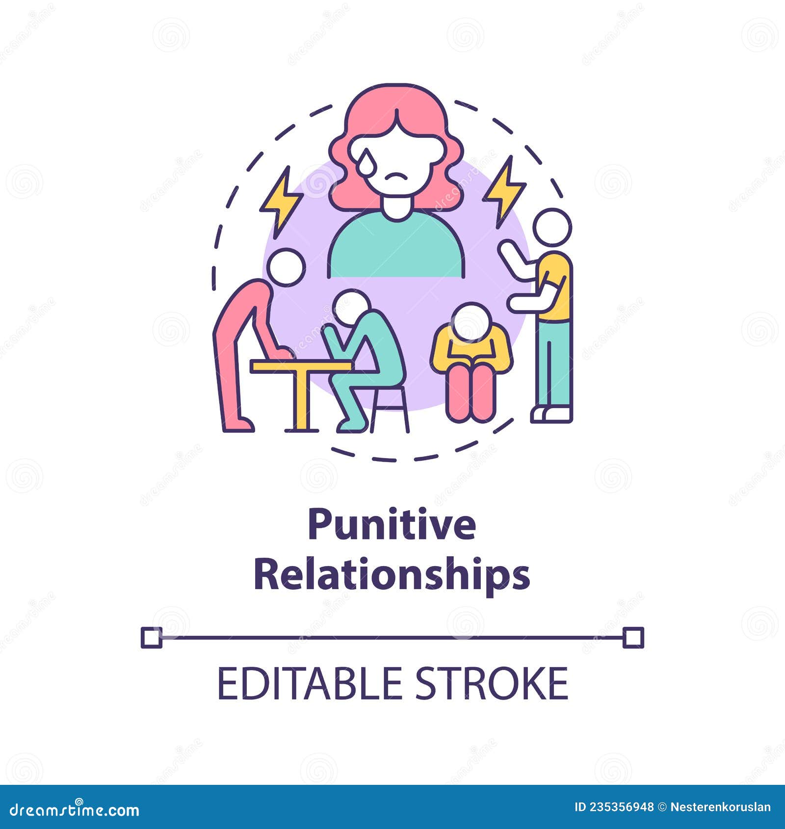 punitive relationships concept icon