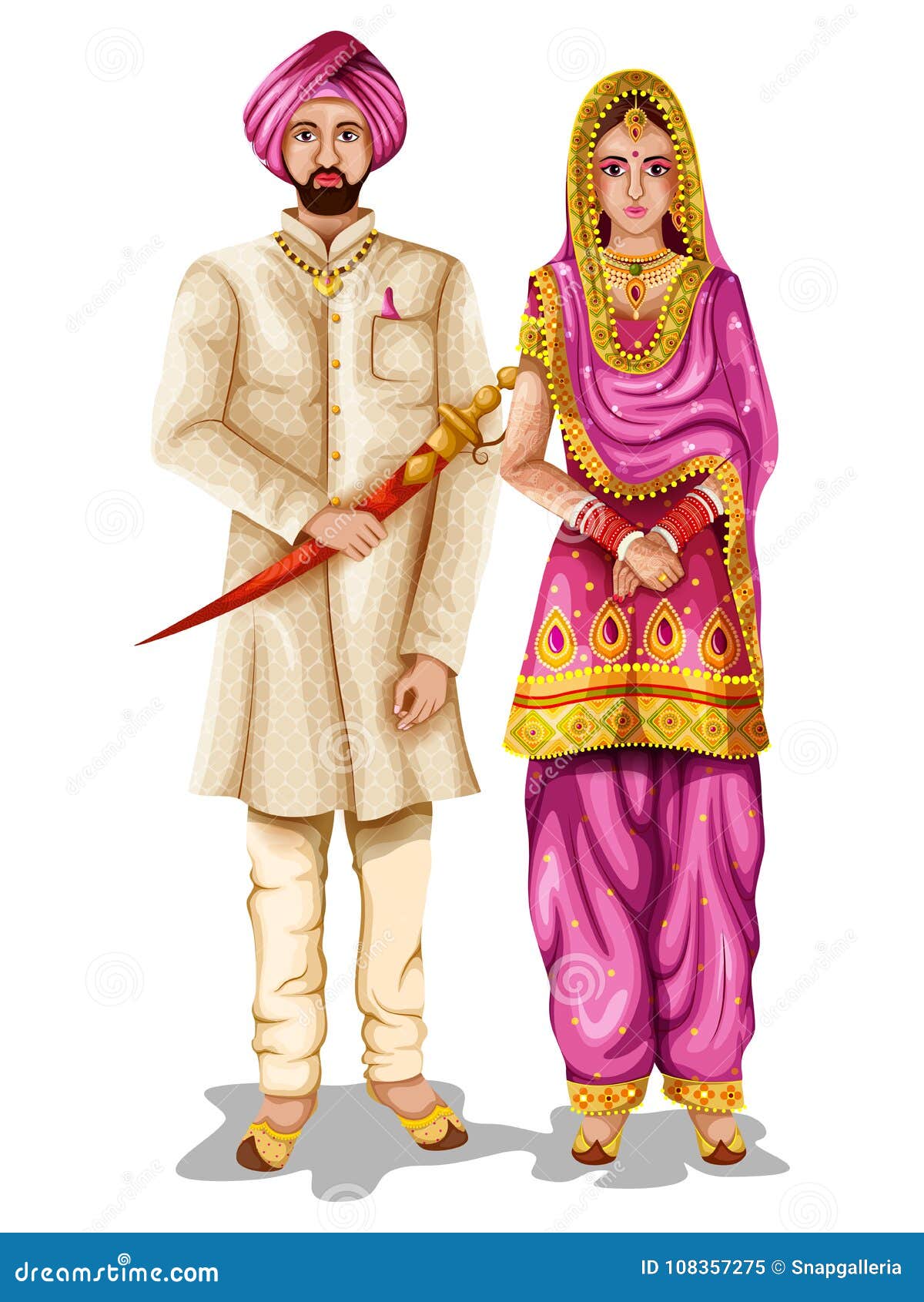 Couple Punjabi Wedding Stock Illustrations – 43 Couple Punjabi Wedding  Stock Illustrations, Vectors & Clipart - Dreamstime