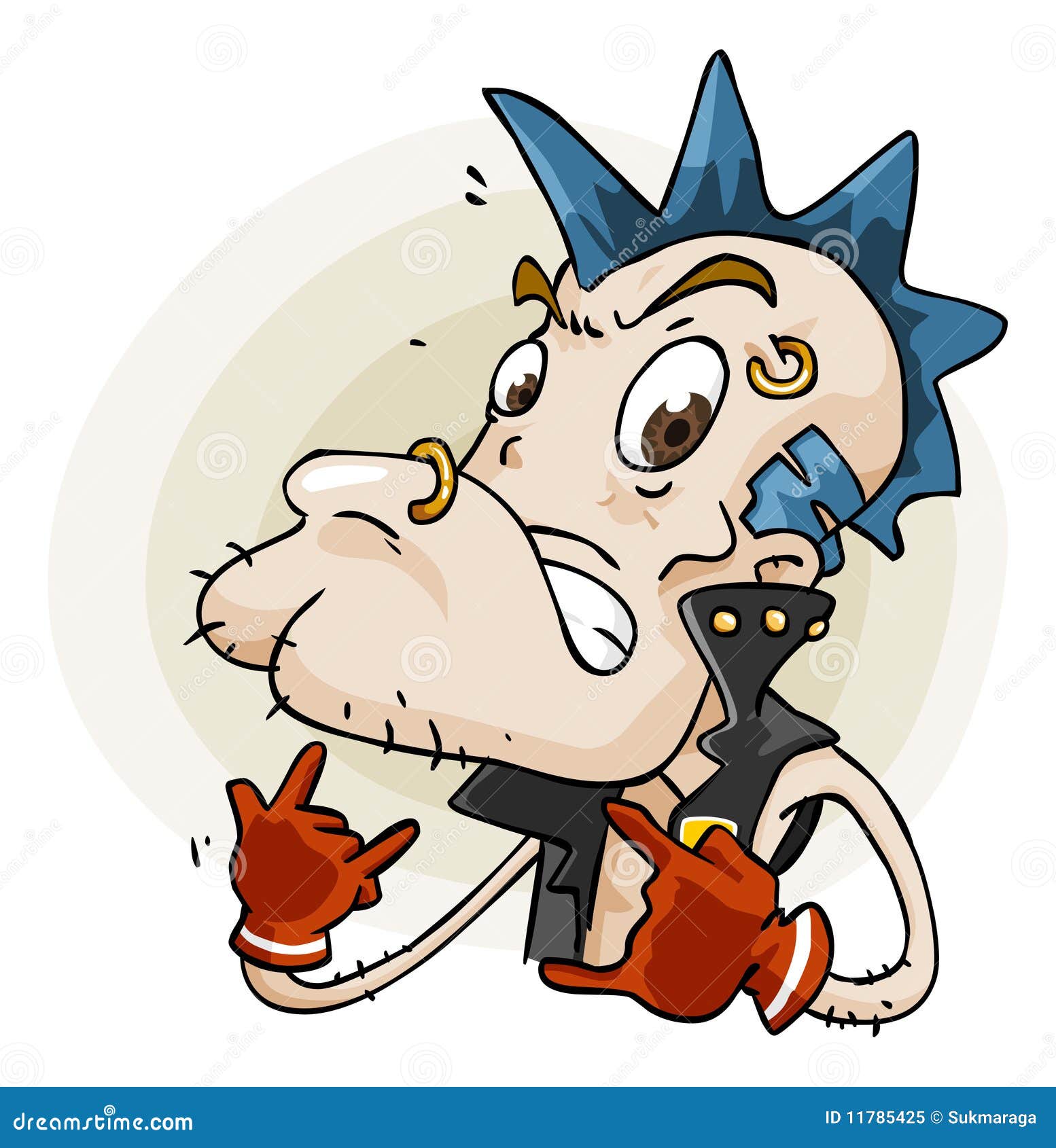 Punk Cartoon Illustration Of Sore Throat Spray | CartoonDealer.com