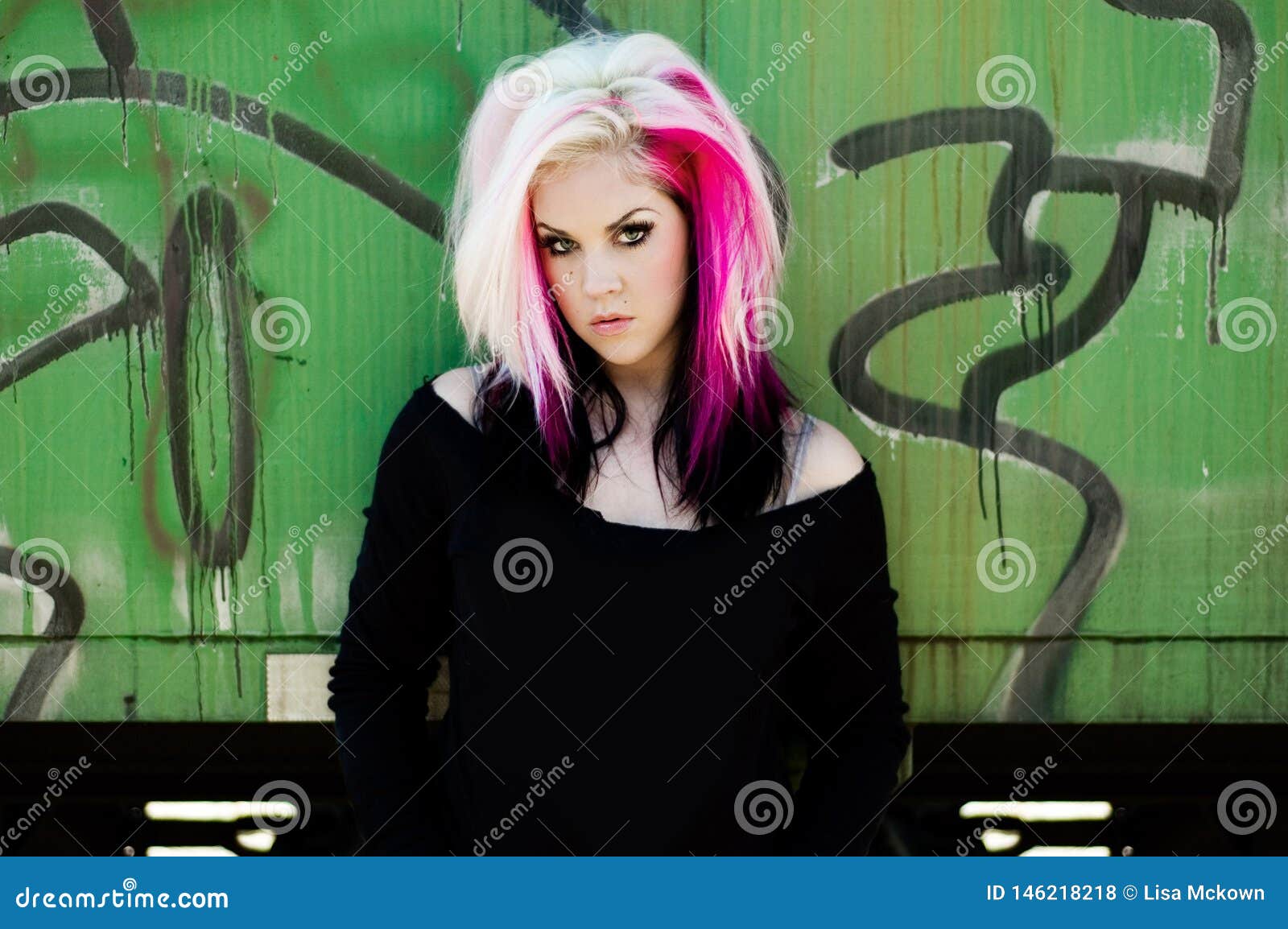 Punk girl with blue hair - wide 5