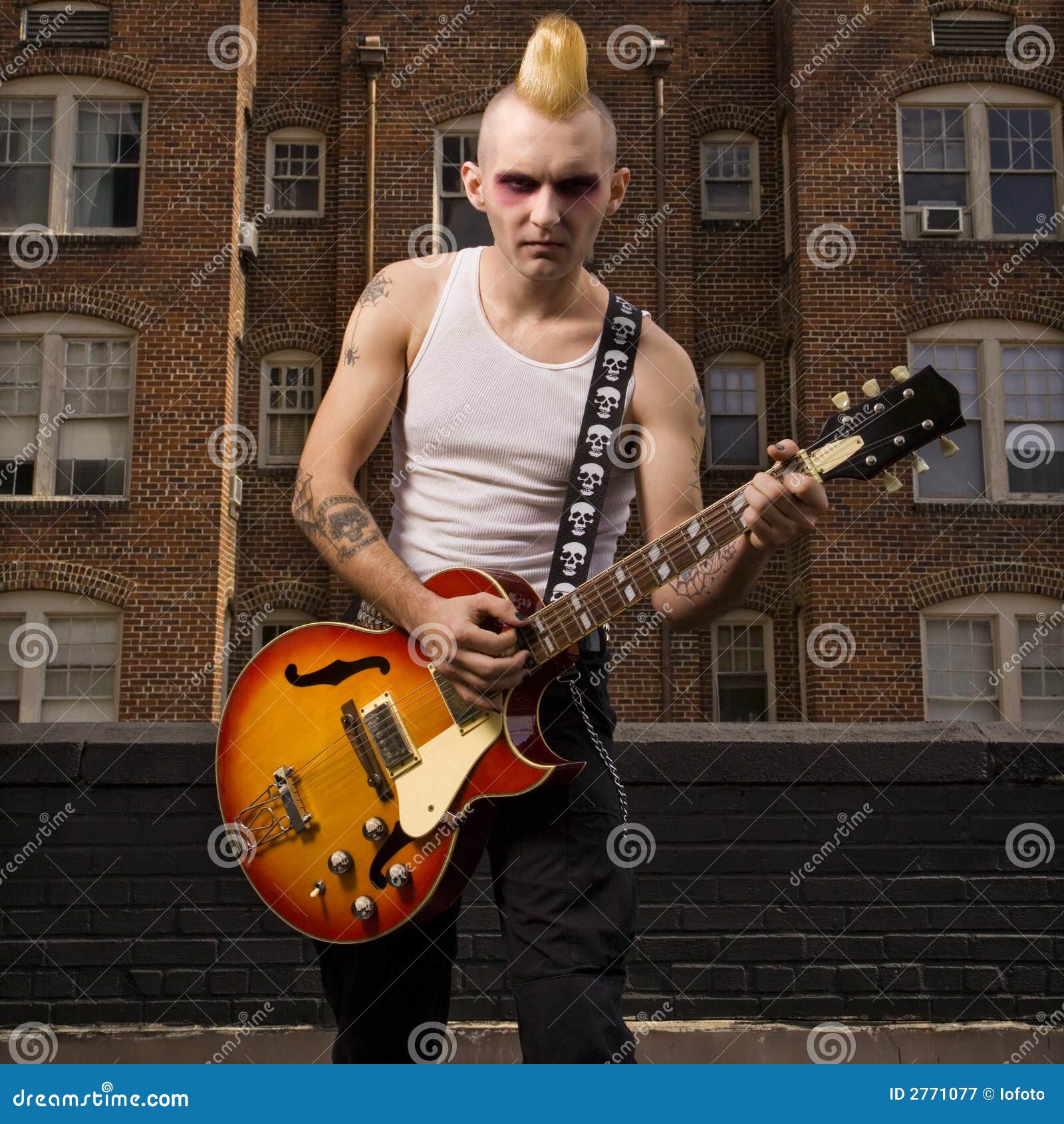 Young Punk Rocker Playing Electric Guitar Stock Photo - Download Image Now  - Rock Musician, Punk - Person, Guitarist - iStock