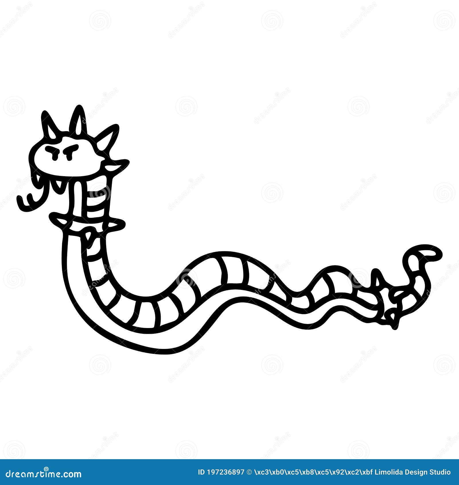 Punk Rock Snake with Mohawk Vector Illustration Clipart. Simple