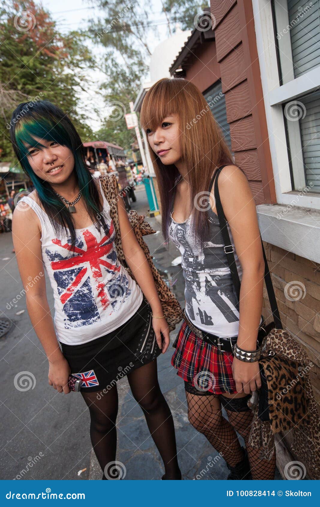 Punk And Skinhead Teens In Chatuchak Market Editorial St