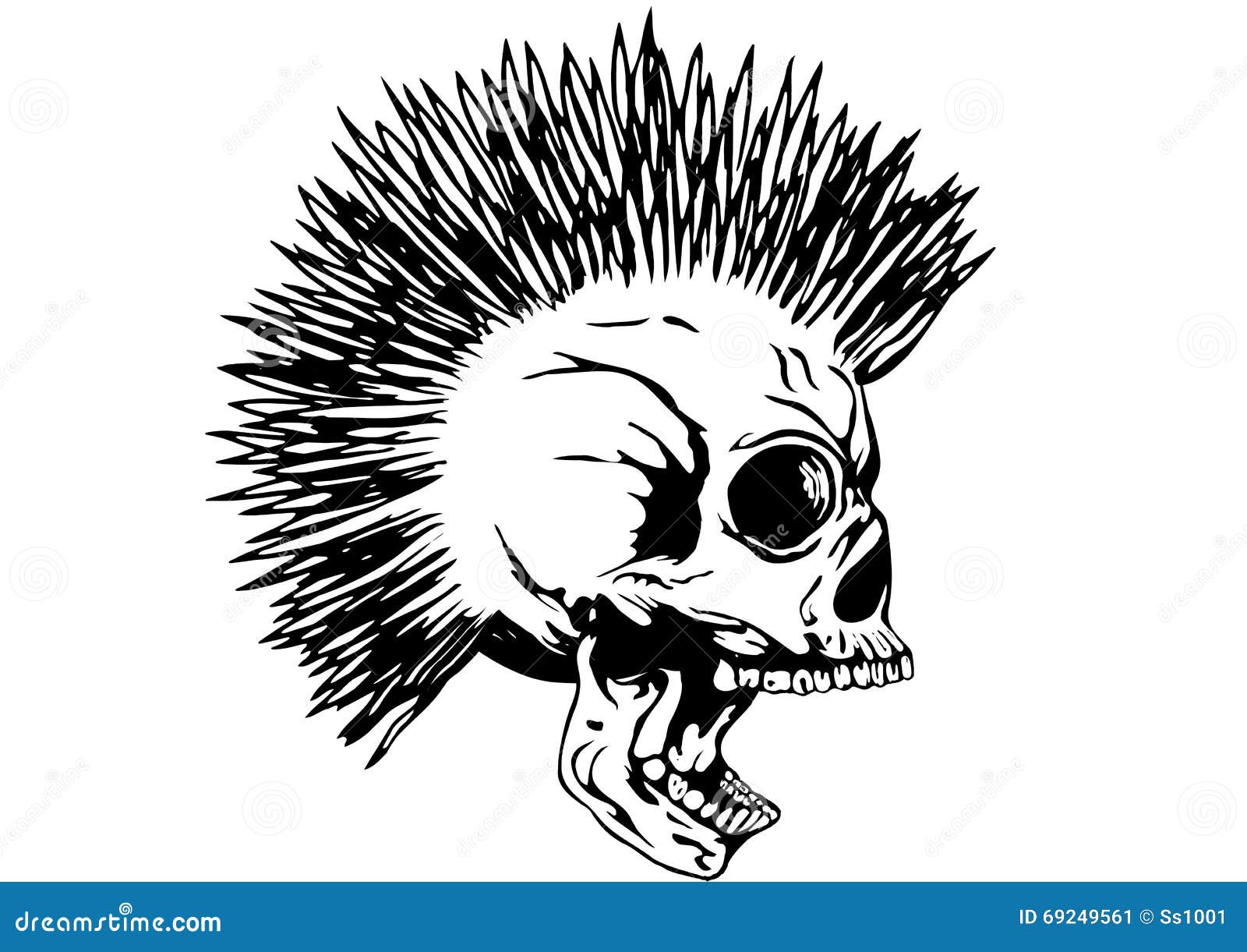 Punk Skull With Mohawk Stock Vector - Image: 69249561