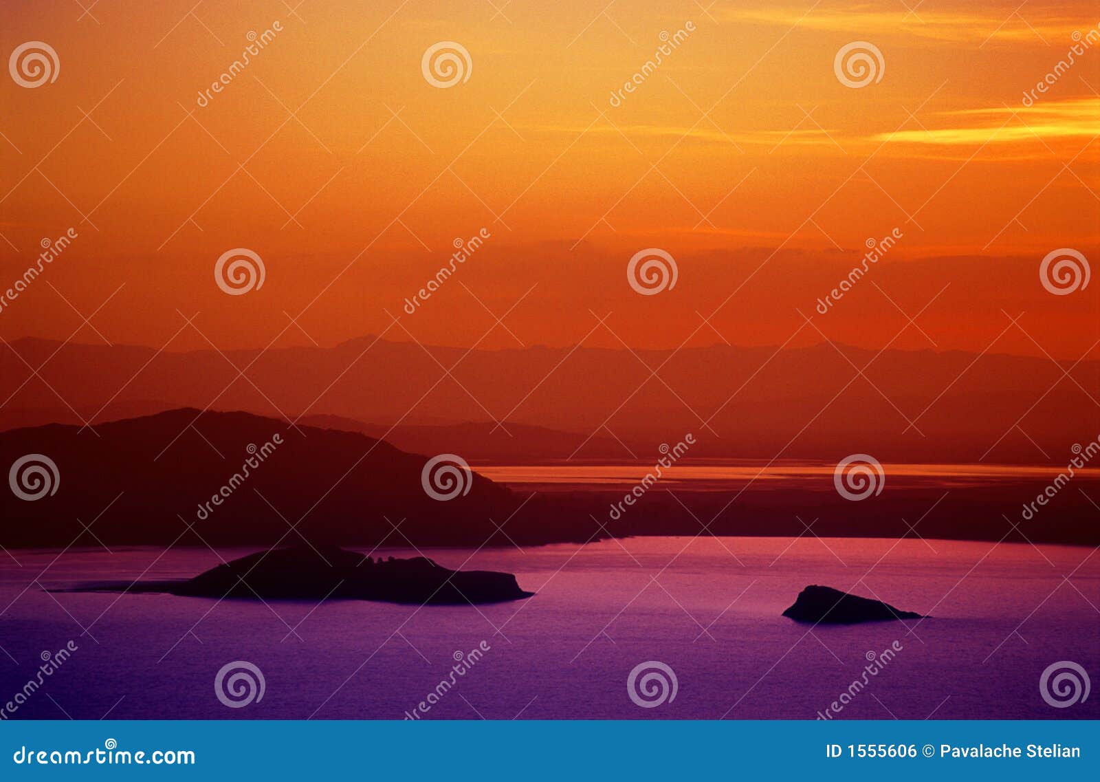 puno sunset over lake titicaca