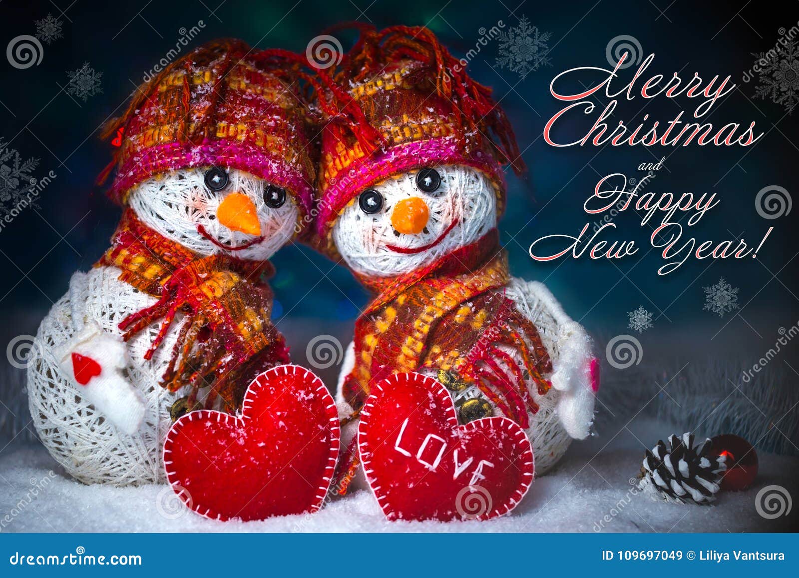 Auguri Buon Natale Amore.Pupazzi Di Neve Di Amore Snowfall Concetto Di Amore Buon Natale E Buon Anno Della Cartolina D Auguri Immagine Stock Immagine Di Caldo Bellezza 109697049