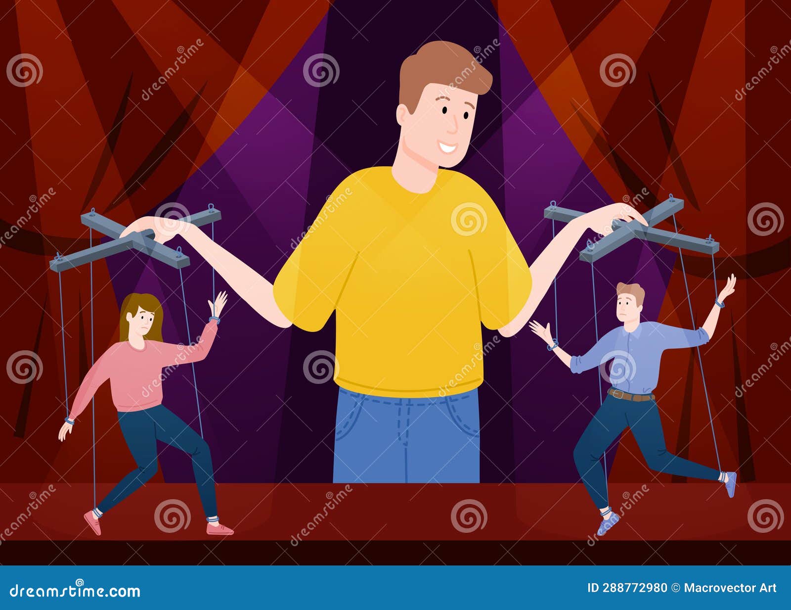 Puppet Mental Manipulation Composition Stock Vector Illustration of