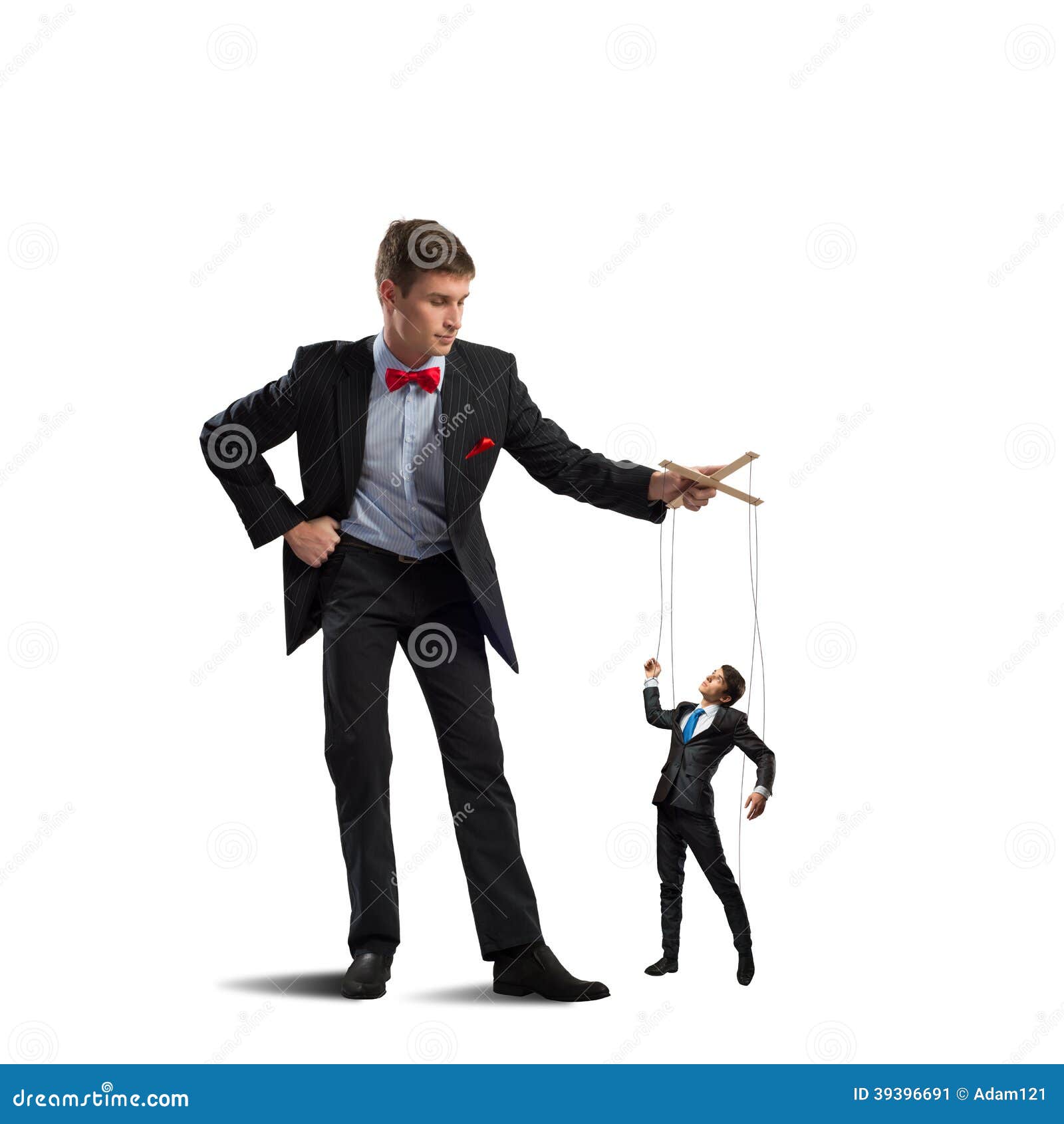 Puppeteer Holds The Puppet Business Man On The Ropes Stock Photo, Picture  and Royalty Free Image. Image 28107184.