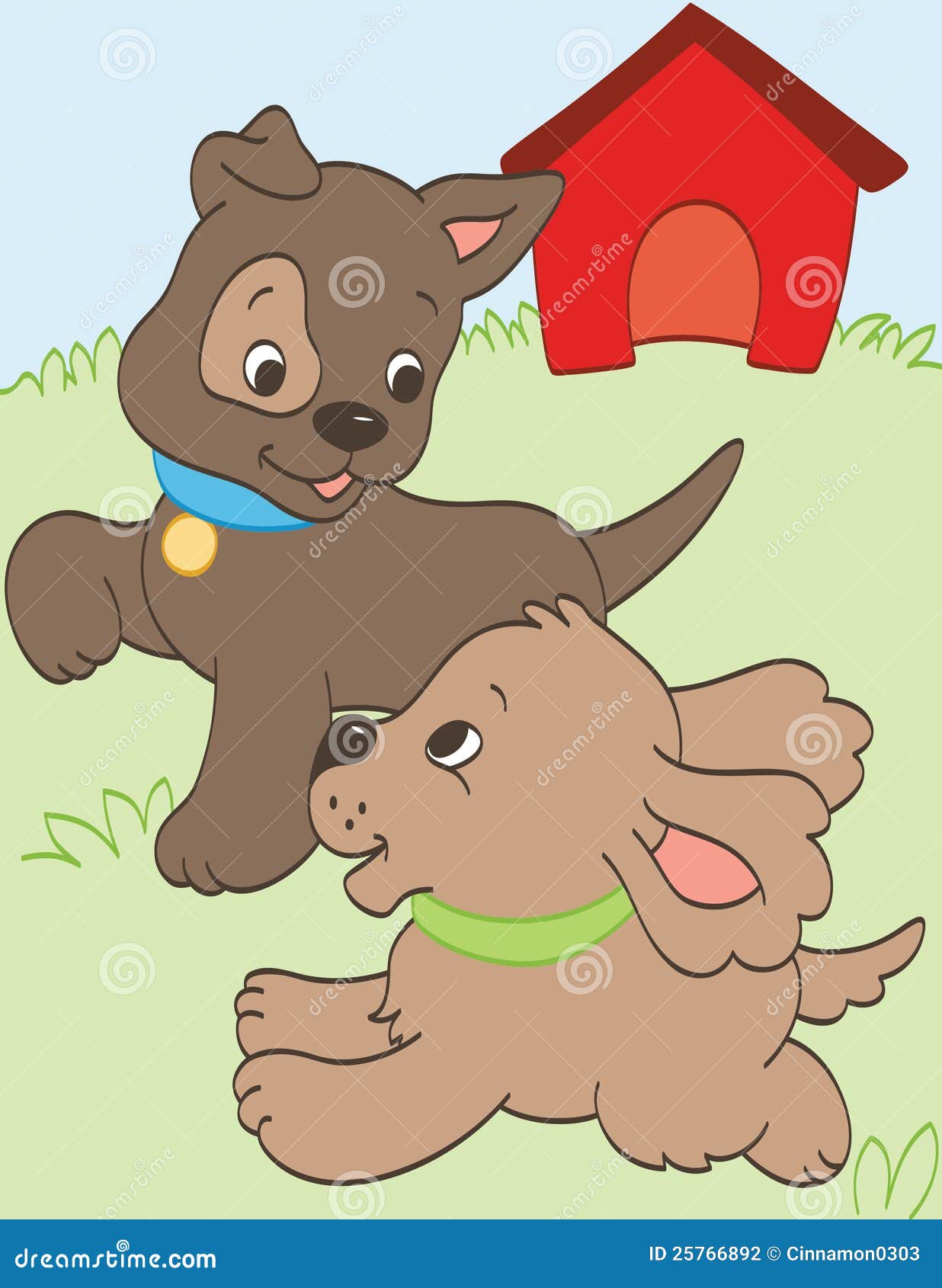 Puppies Playing stock vector. Illustration of animal - 25766892