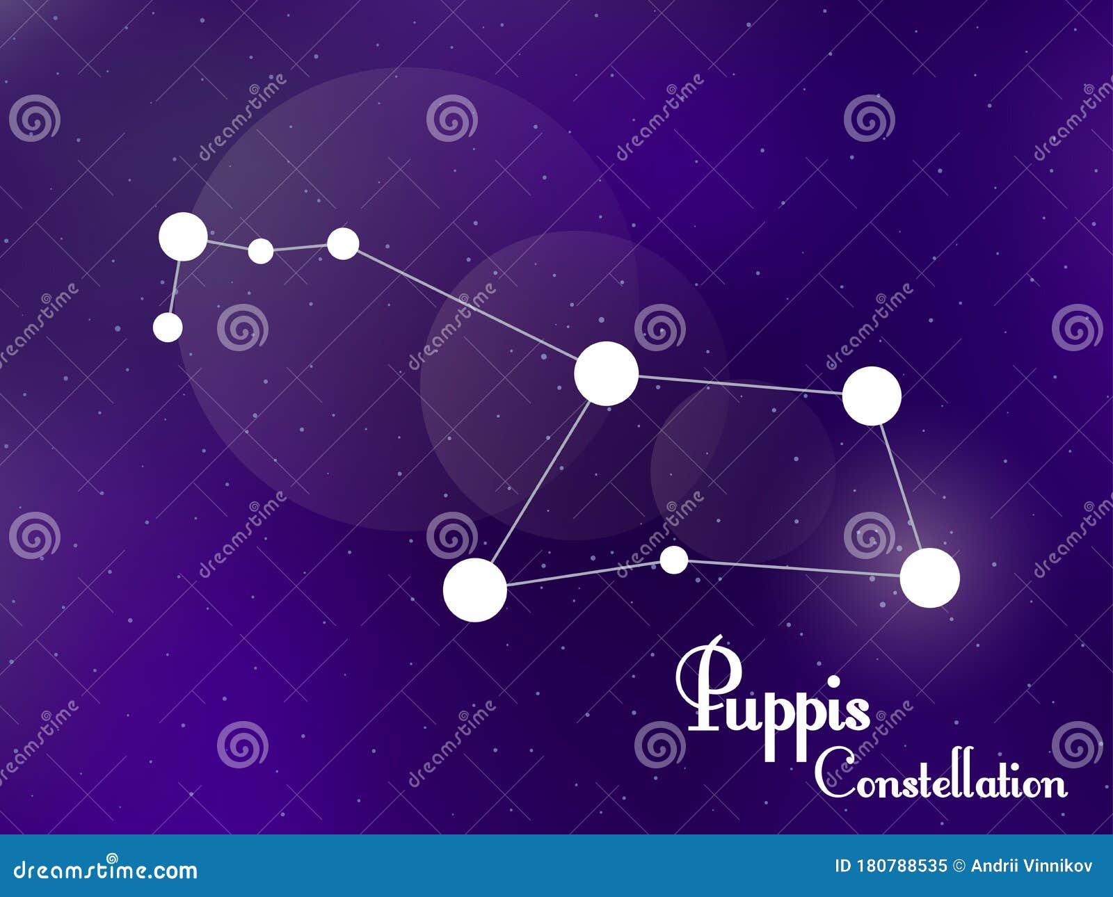 puppis constellation. starry night sky. cluster of stars, galaxy. deep space.  