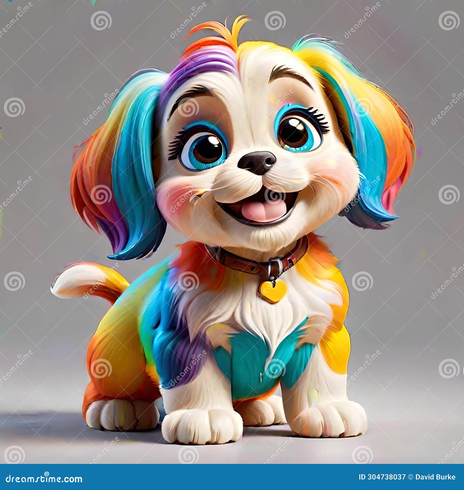 puppy dog llasa llaso apso happy artist color pop art colors