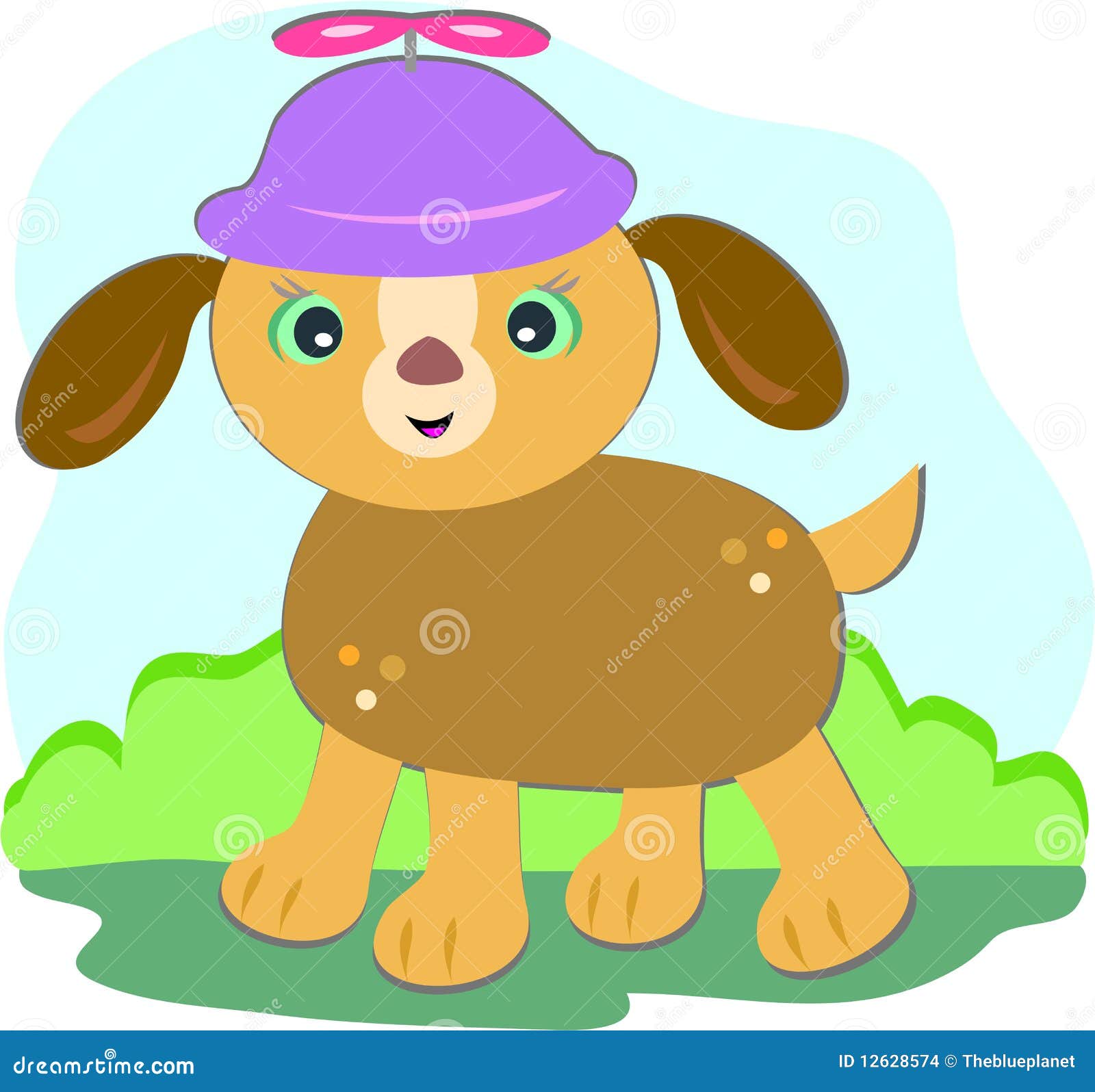 Puppy Dog with Spinner Hat stock illustration. Illustration of outdoor