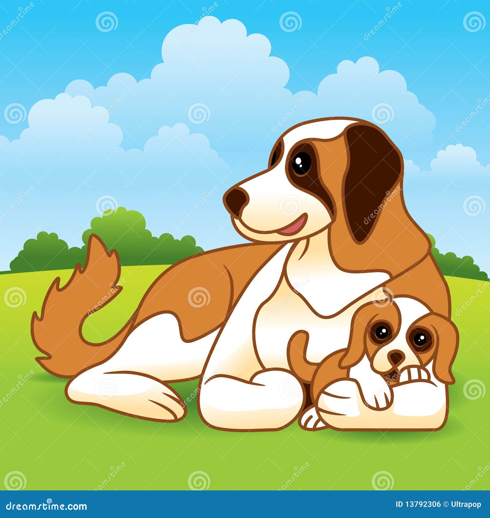 Puppy And Mother Royalty Free Stock Image - Image: 13792306