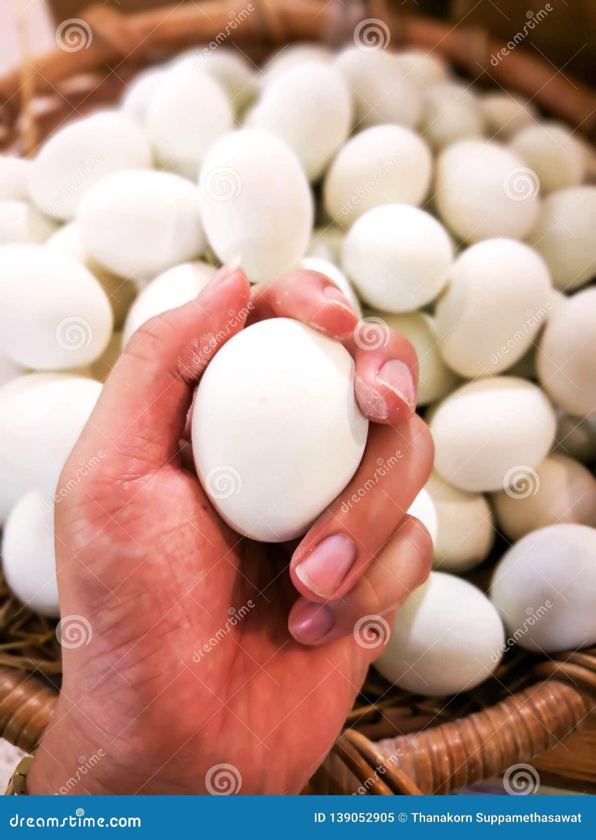 The Purchase of Duck Eggs in the Supermarket Stock Image Image of