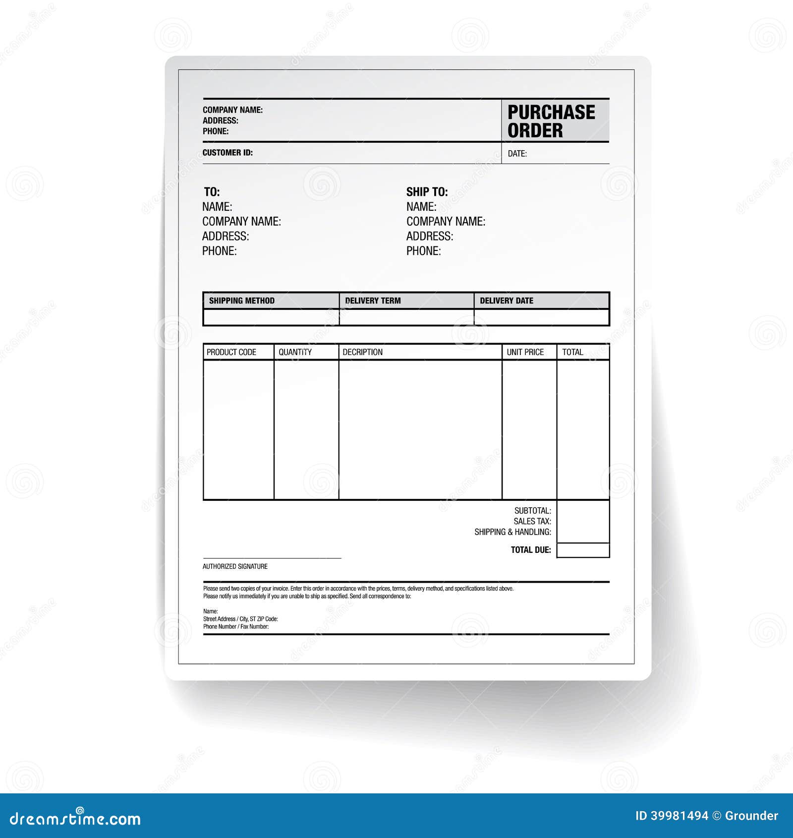 purchase order template 