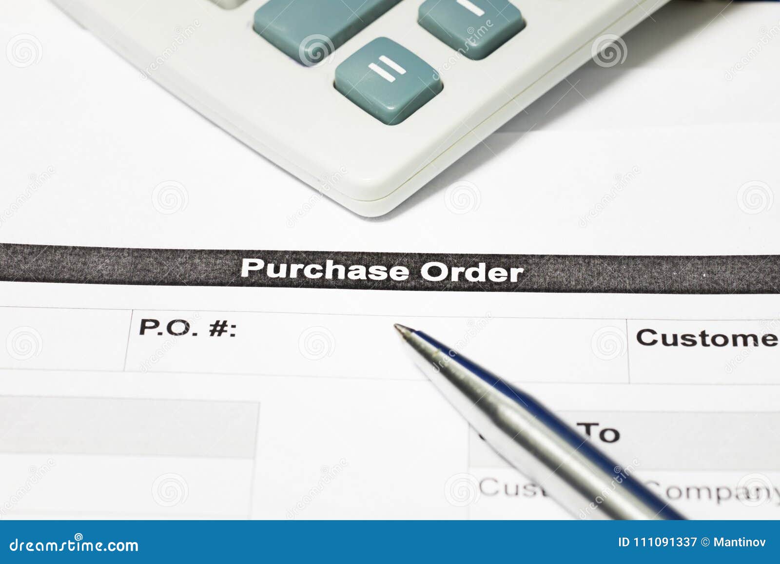 Purchasing Order and Calculator Stock Image Image of purchase