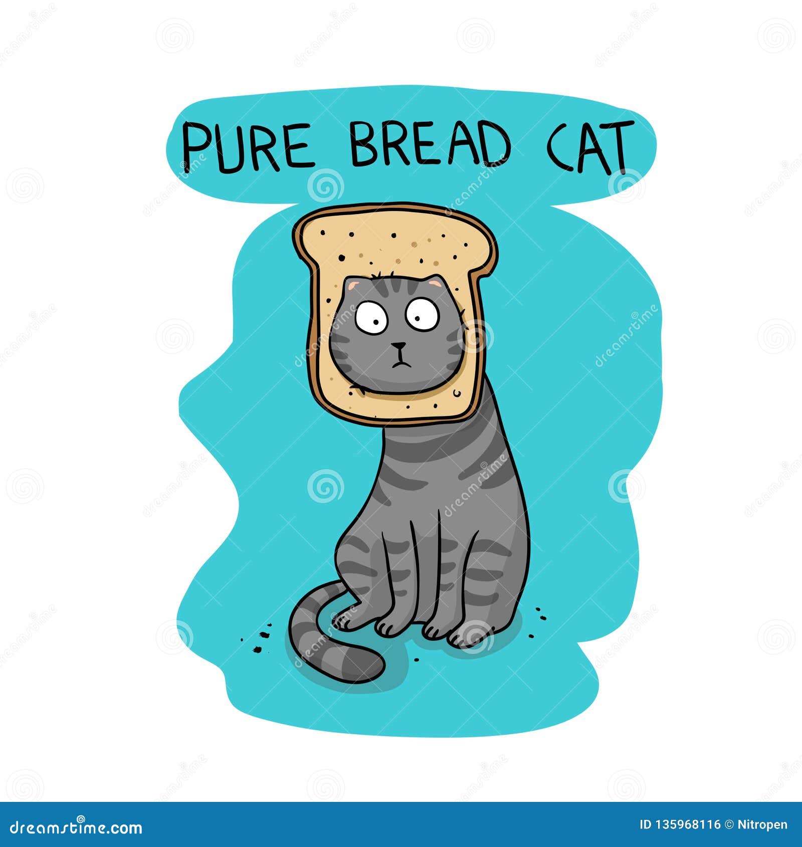 Pure Bread Cat Cartoon Illustration Stock Illustration - Illustration ...