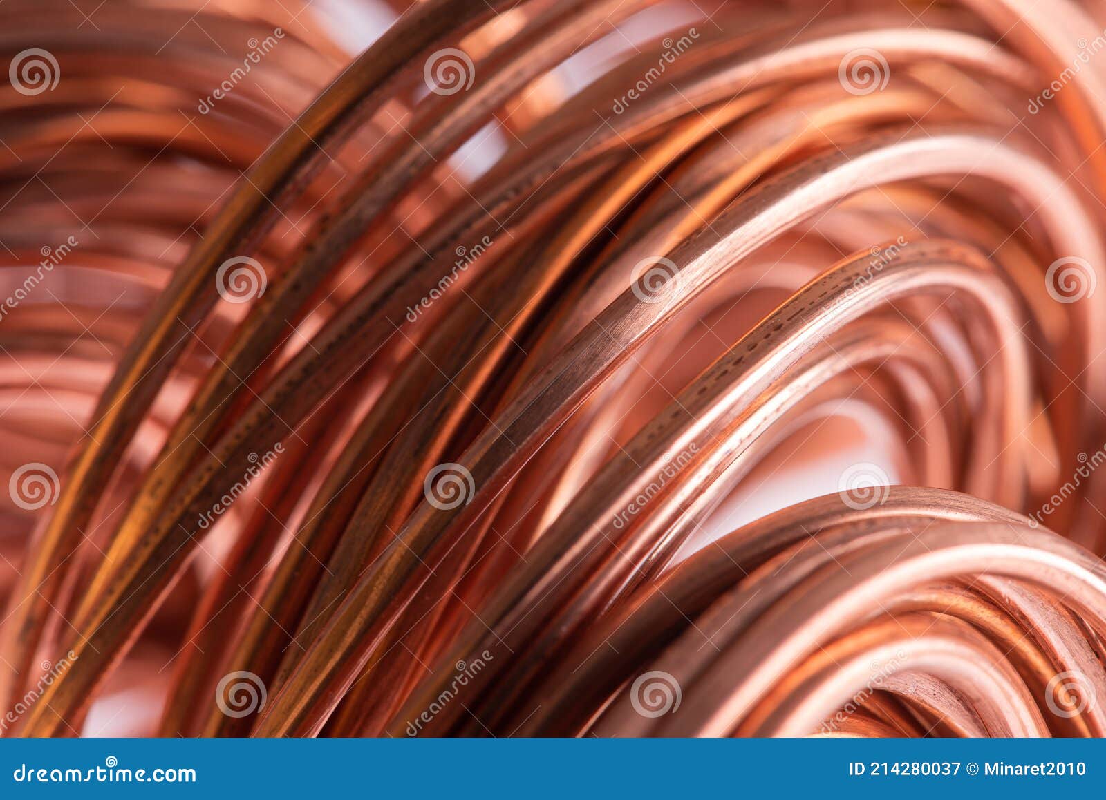 Pure copper wire close-up stock image. Image of industry - 214280037