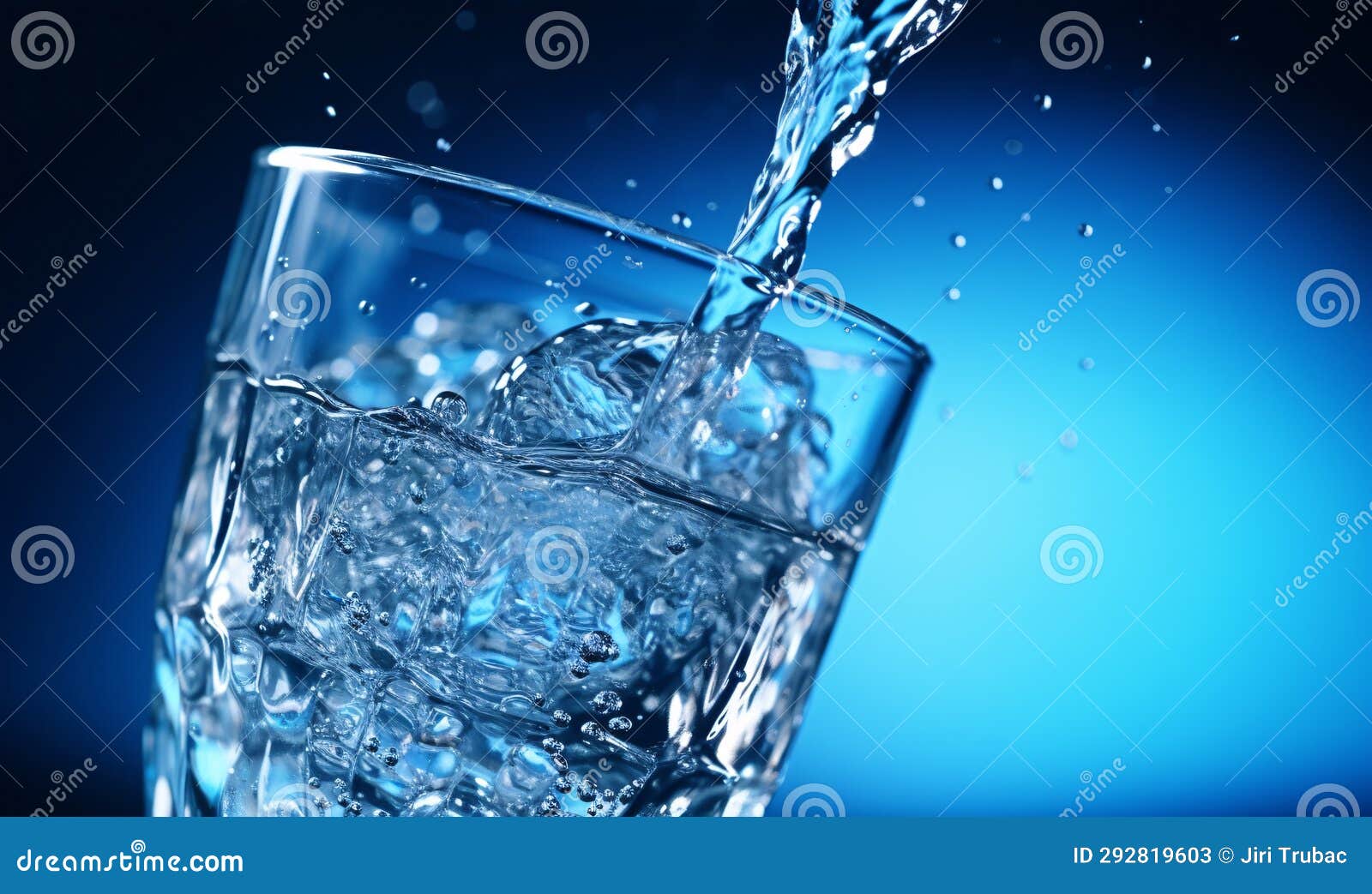 Pure Healthy Spring Water Flows Into The Glass Stock Image Image Of