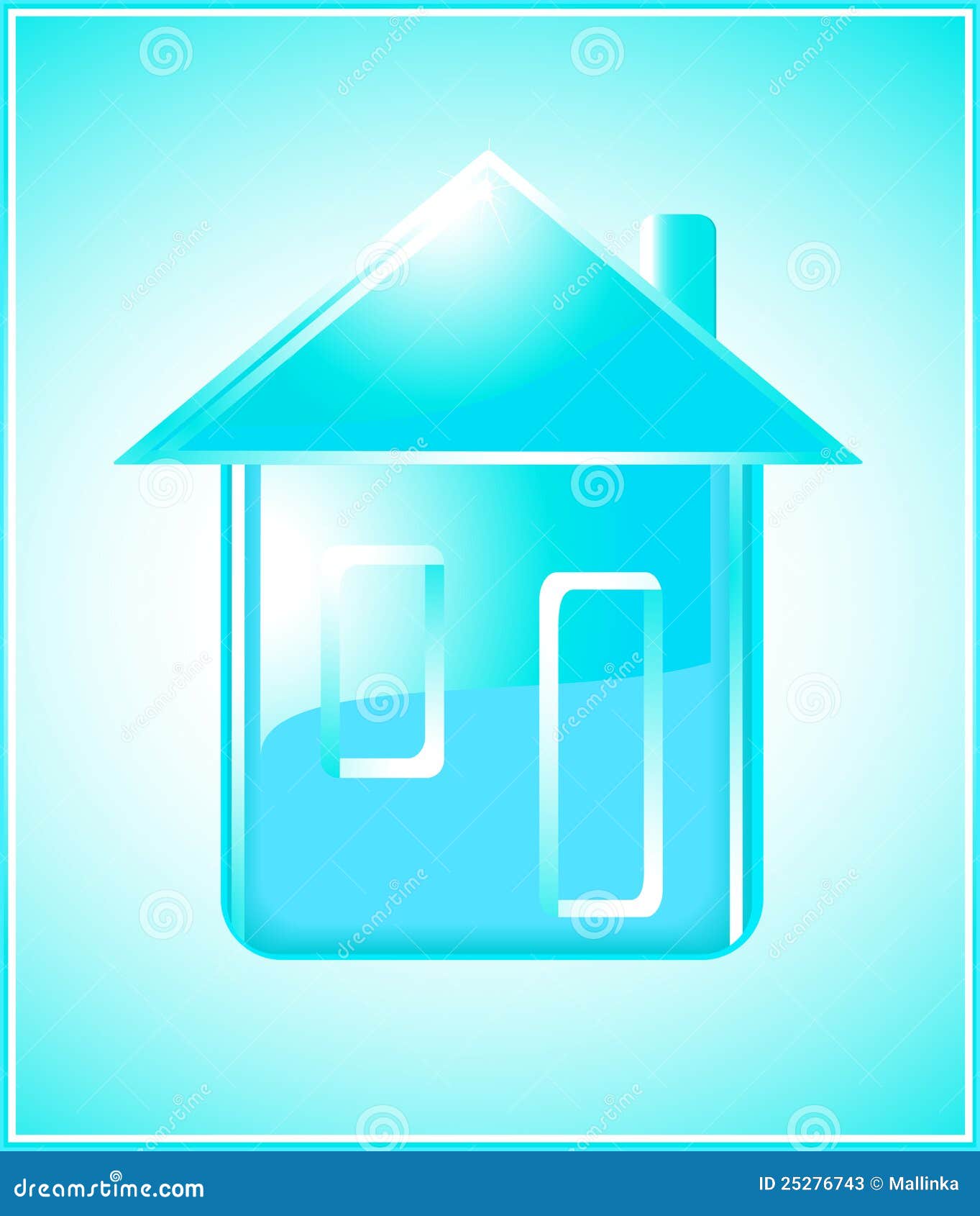 Pure House Silhouette on Blue Background Stock Vector - Illustration of ...